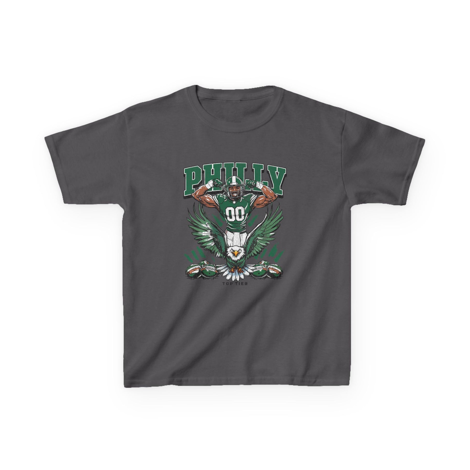 Philadelphia Football Charcoal Kids Tshirt TOP TIER. Premium Sports Apparel, T-shirts, Merch, Threads and Street