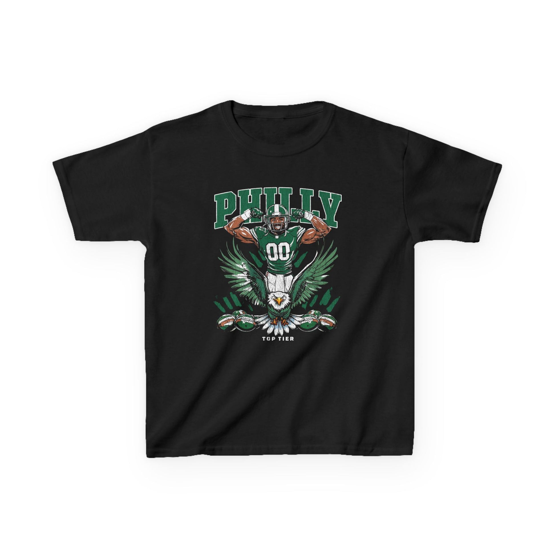 Philadelphia Football Black Kids Tshirt TOP TIER. Premium Sports Apparel, T-shirts, Merch, Threads and Street