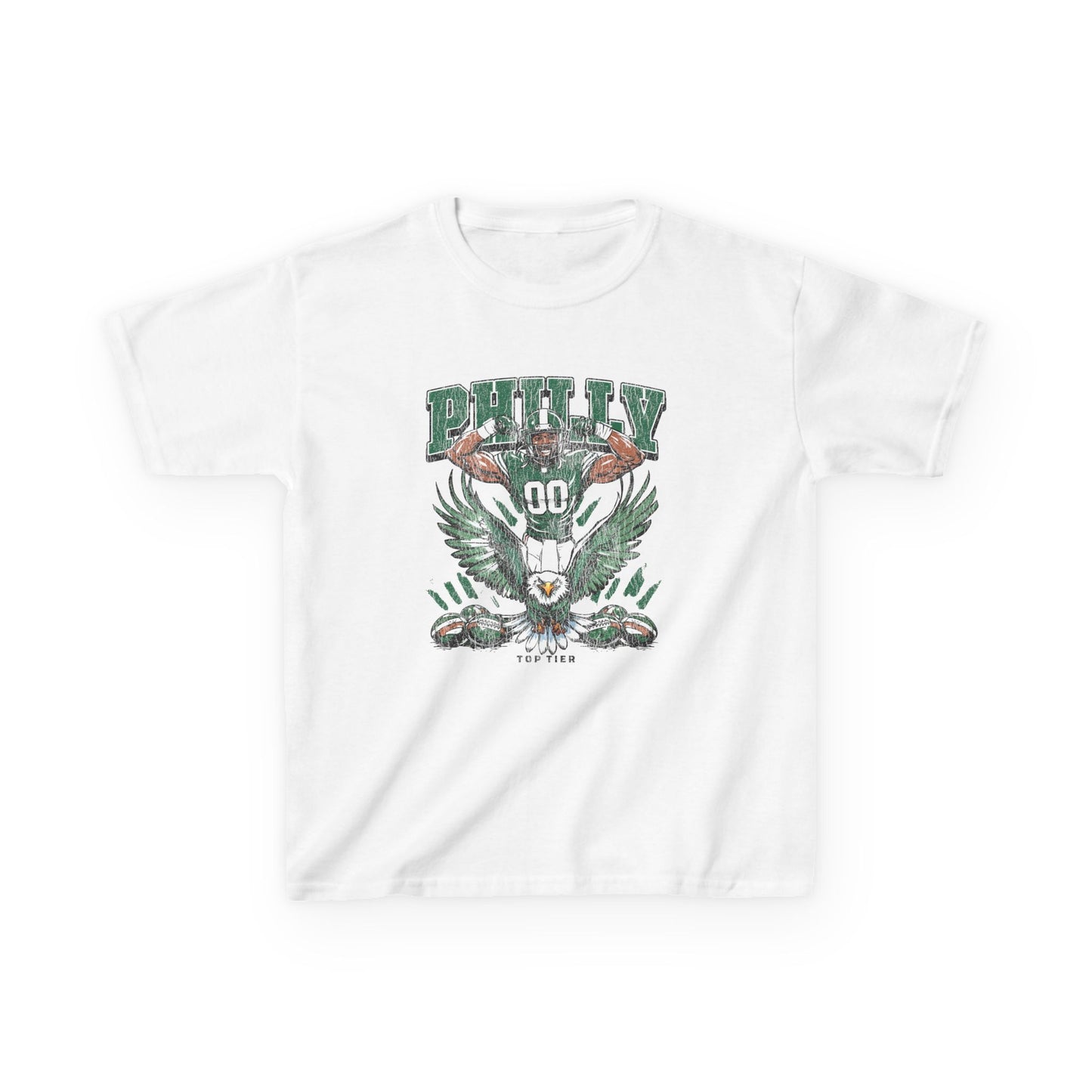 Philadelphia Football White Kids Tshirt TOP TIER. Premium Sports Apparel, T-shirts, Merch, Threads and Street