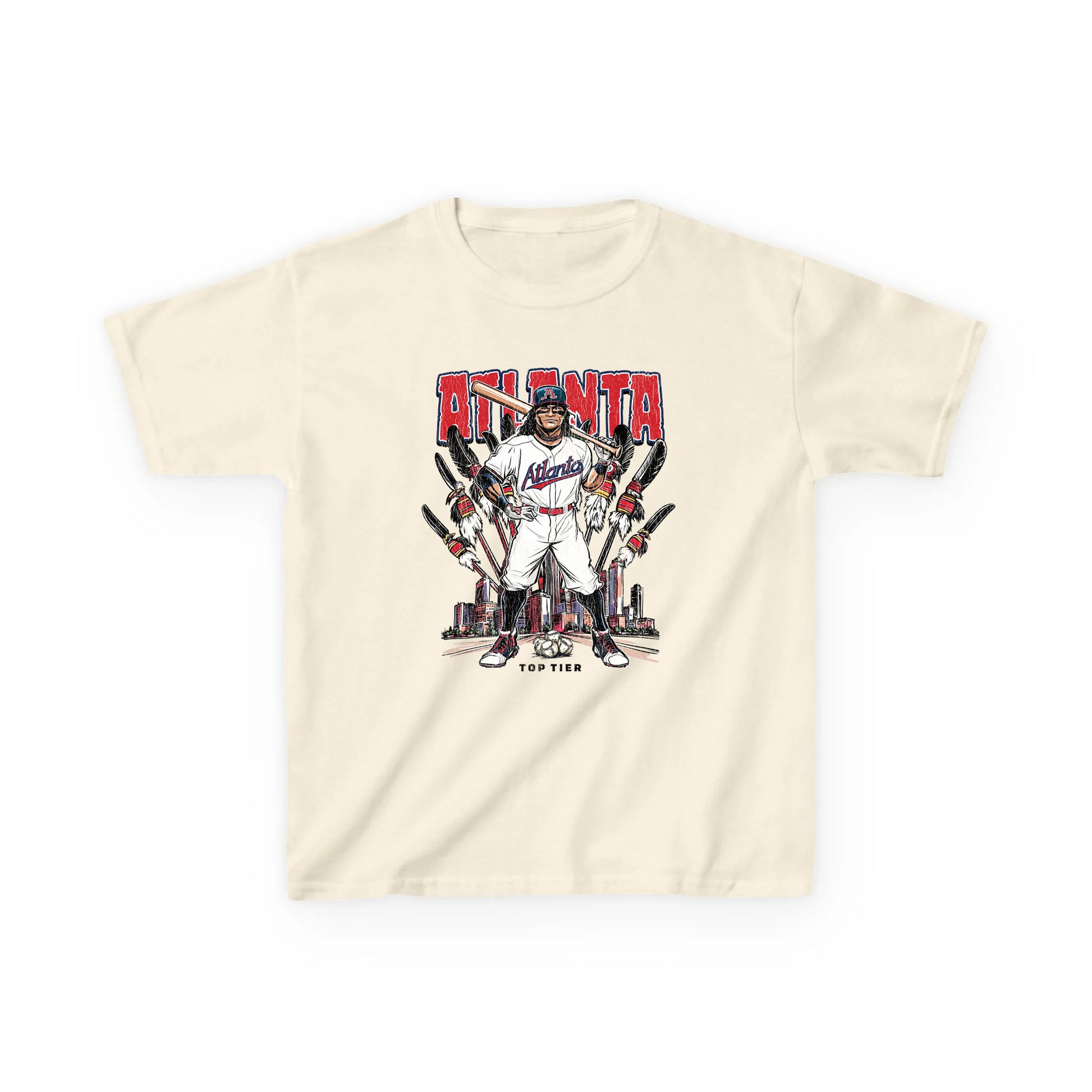 Atlanta Baseball Natural Kids Tshirt TOP TIER. Premium Sports Apparel, T-shirts, Merch, Threads and Street