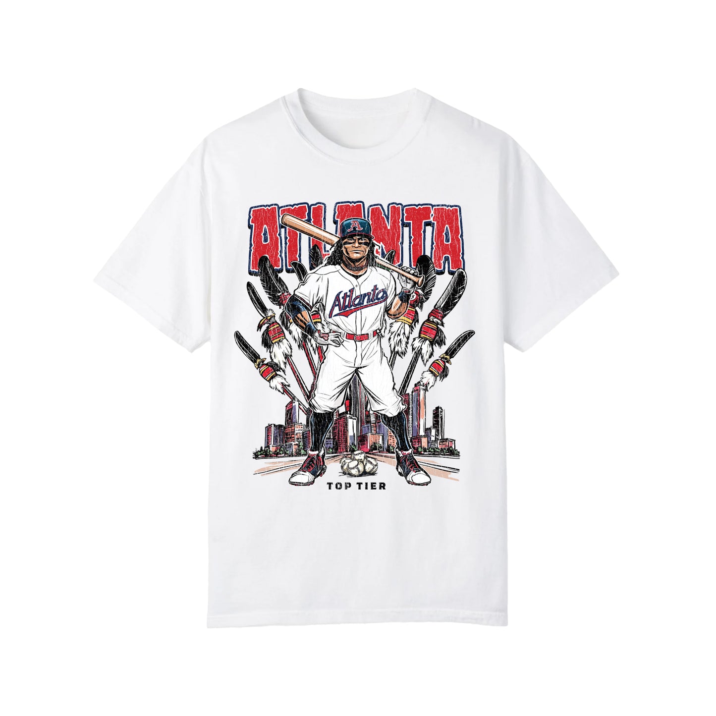 Atlanta Baseball White Tshirt TOP TIER. Premium Sports Apparel, T-shirts, Merch, Threads and Crewneck