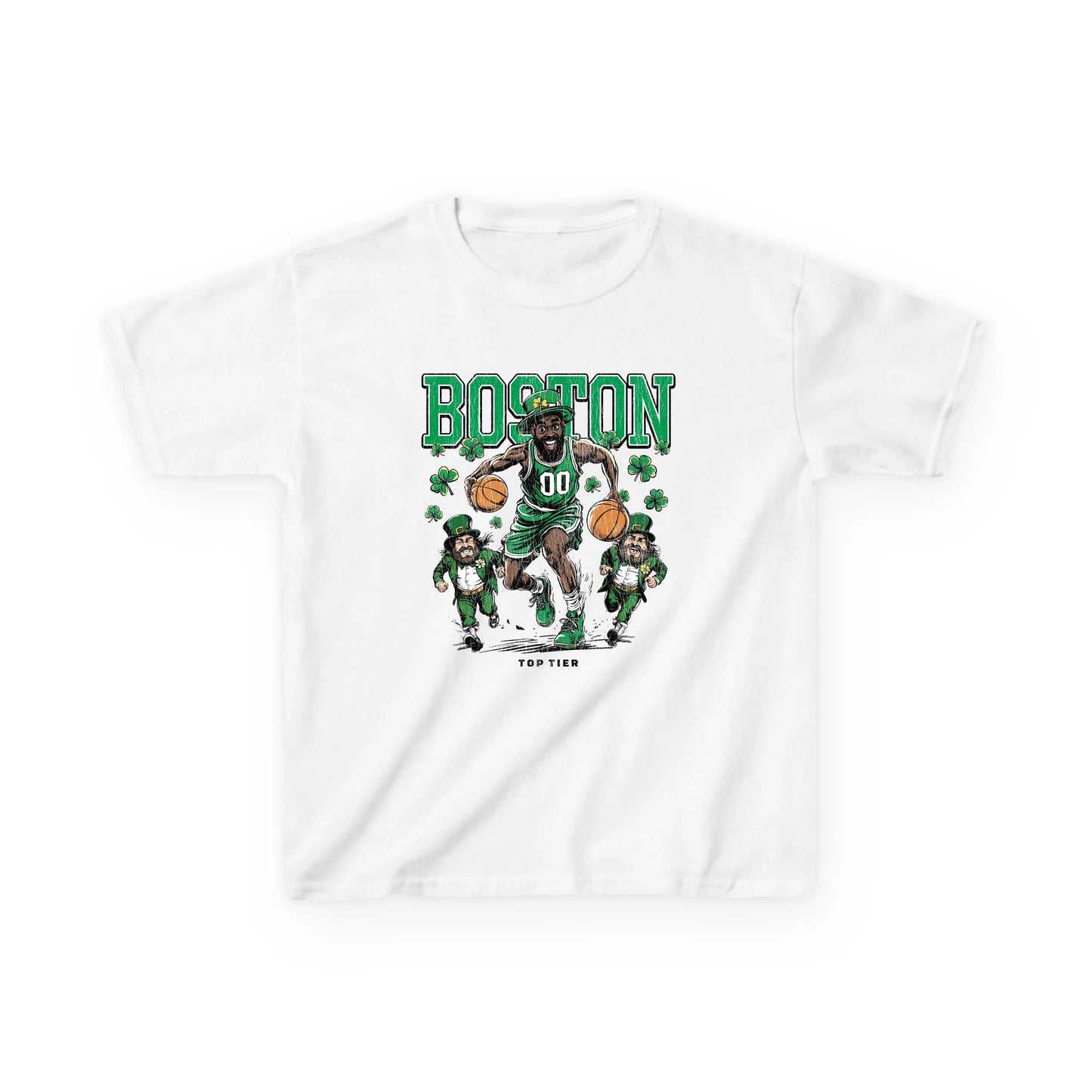 Boston Basketball White Kids Tshirt TOP TIER. Premium Sports Apparel, T-shirts, Merch, Threads and Street