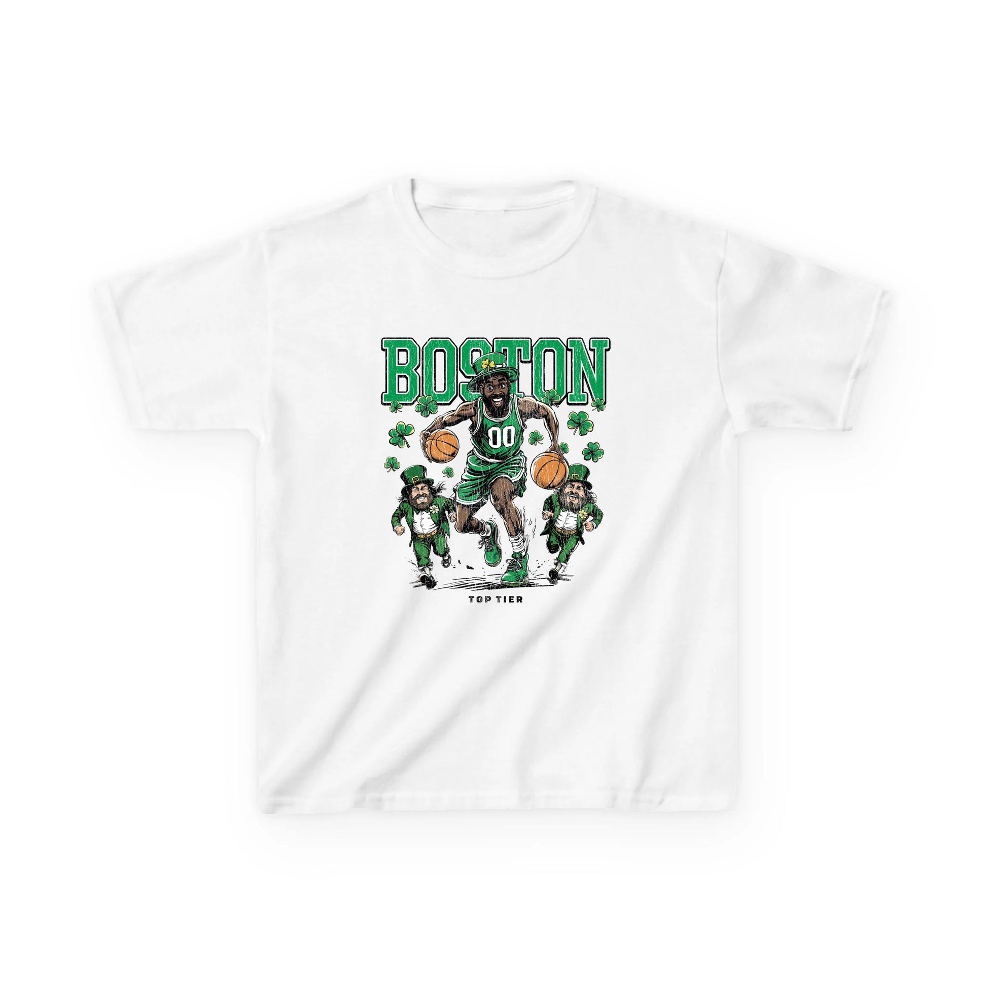 Boston Basketball White Kids Tshirt TOP TIER. Premium Sports Apparel, T-shirts, Merch, Threads and Street
