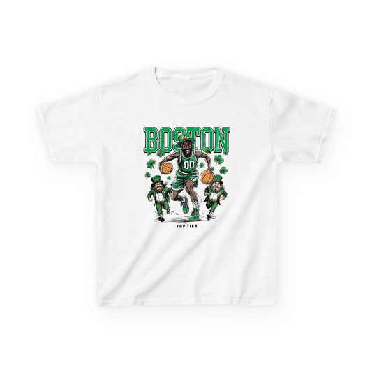 Boston Basketball White Kids Tshirt TOP TIER. Premium Sports Apparel, T-shirts, Merch, Threads and Street