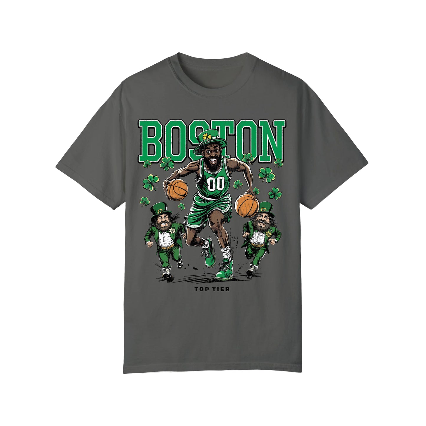 Boston Basketball Charcoal Tshirt TOP TIER. Premium Sports Apparel, T-shirts, Merch, Threads and Street