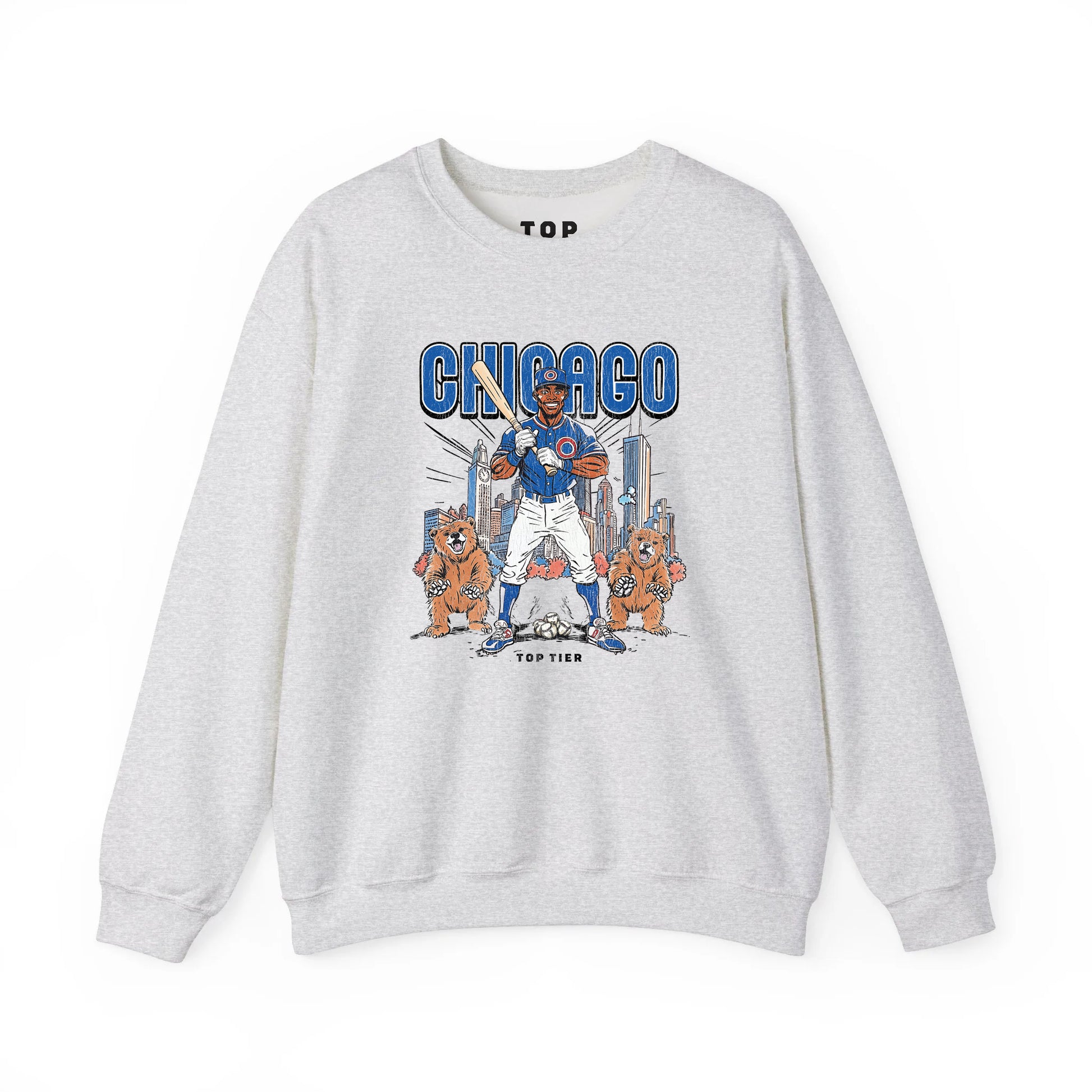 Chicago Baseball Ash Crewneck TOP TIER. Premium Sports Apparel, T-shirts, Merch, Threads and Crewneck