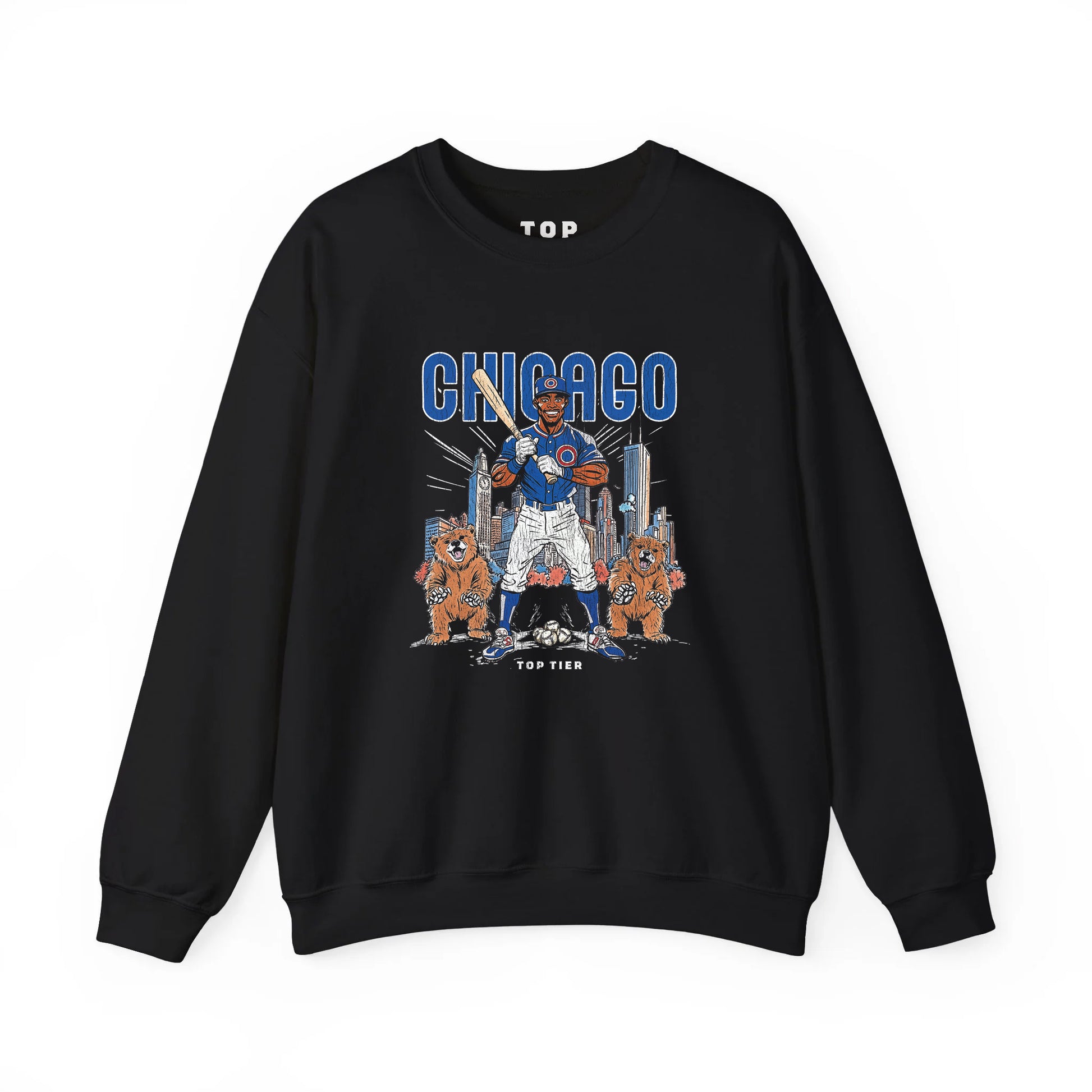 Chicago Baseball Black Crewneck TOP TIER. Premium Sports Apparel, T-shirts, Merch, Threads and Crewneck