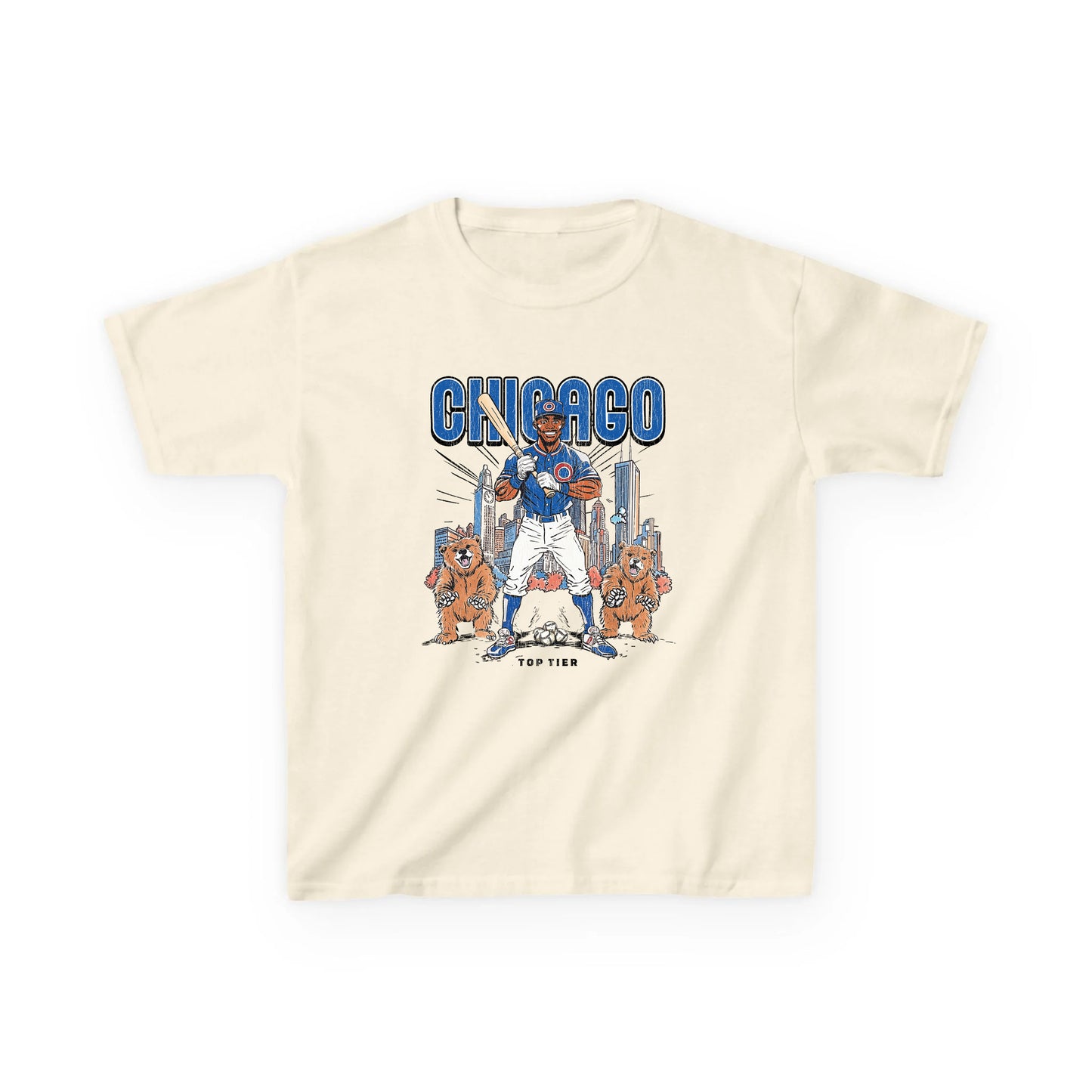 Chicago Baseball Natural Kids Tshirt TOP TIER. Premium Sports Apparel, T-shirts, Merch, Threads and Street