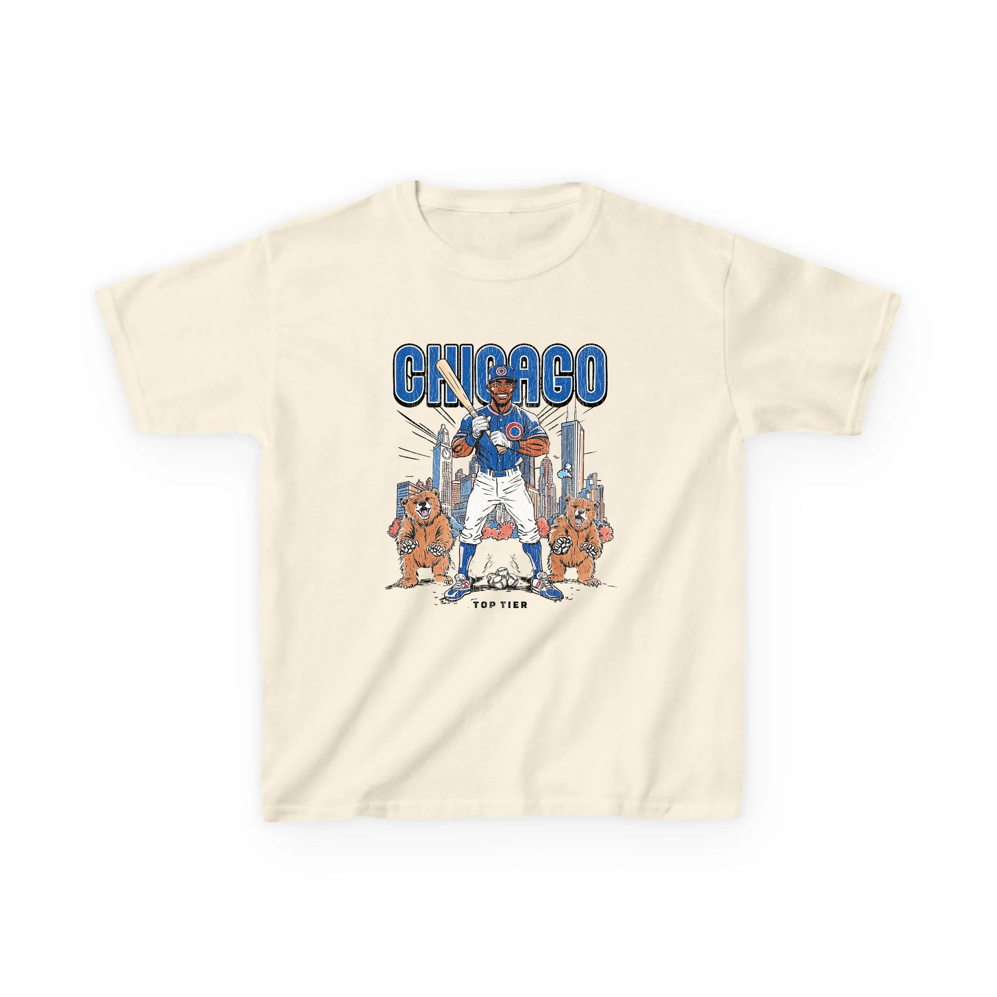 Chicago Baseball Natural Kids Tshirt TOP TIER. Premium Sports Apparel, T-shirts, Merch, Threads and Street