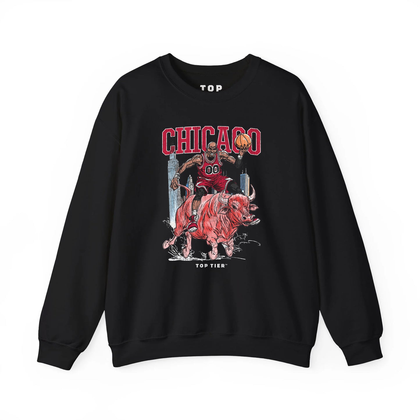 Chicago Basketball Black Crewneck TOP TIER. Premium Sports Apparel, T-shirts, Merch, Threads and Crewneck