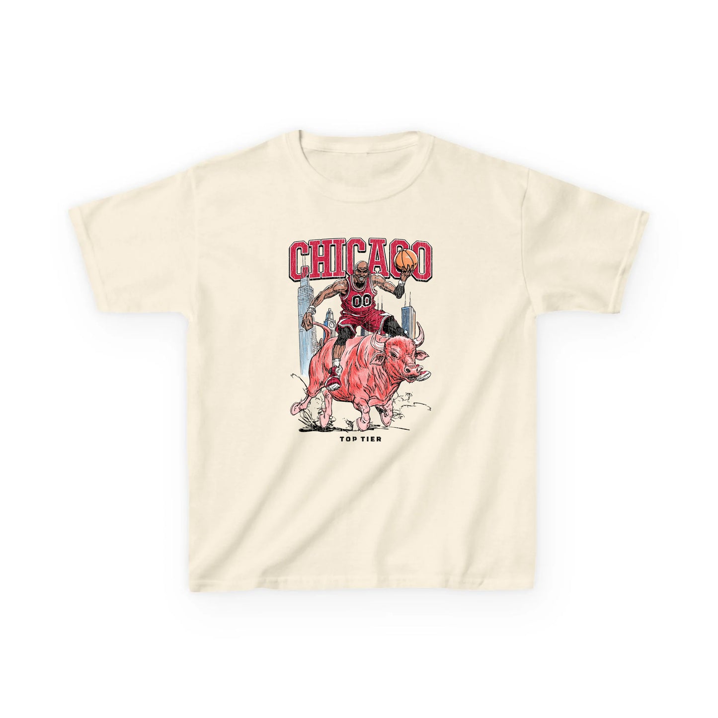Chicago Basketball Natural Kids Tshirt TOP TIER. Premium Sports Apparel, T-shirts, Merch, Threads and Street