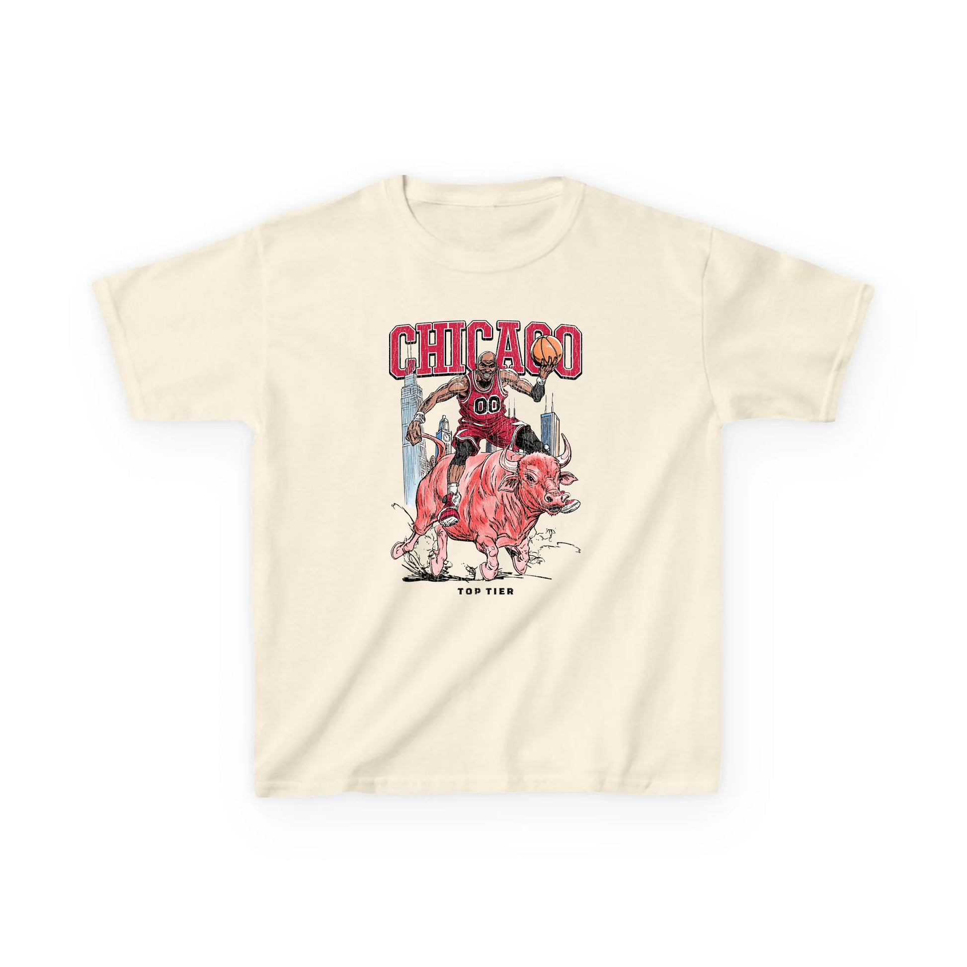 Chicago Basketball Natural Kids Tshirt TOP TIER. Premium Sports Apparel, T-shirts, Merch, Threads and Street