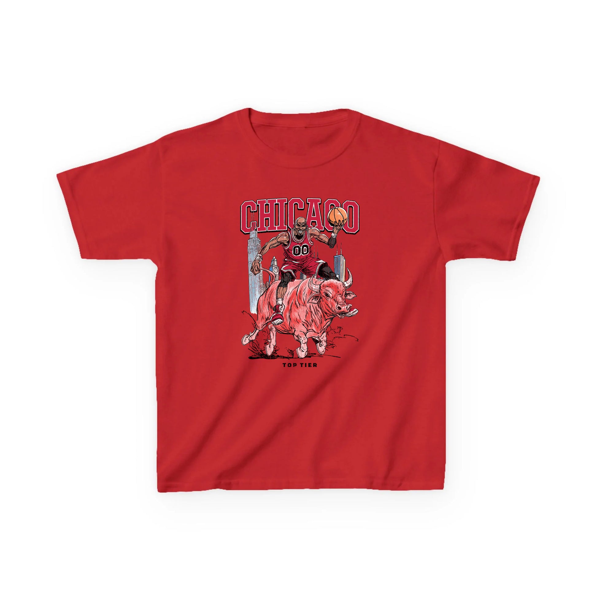Chicago Basketball Red Kids Tshirt TOP TIER. Premium Sports Apparel, T-shirts, Merch, Threads and Street