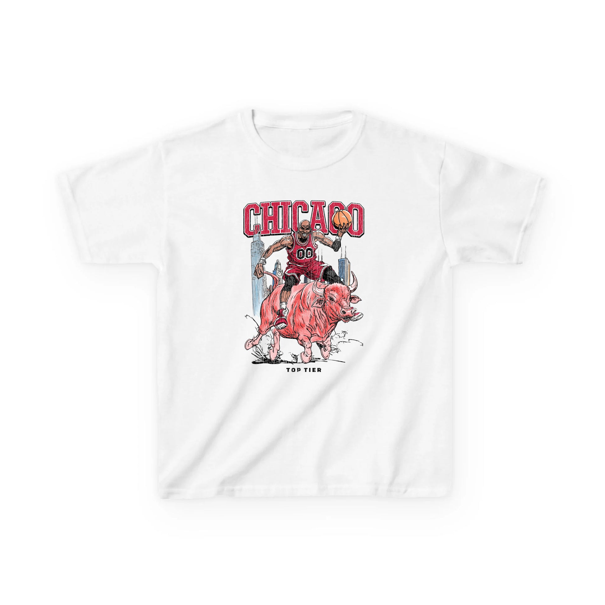 Chicago Basketball White Kids Tshirt TOP TIER. Premium Sports Apparel, T-shirts, Merch, Threads and Street