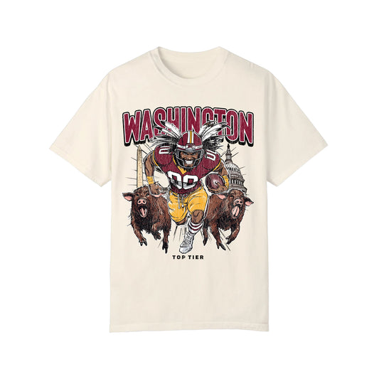 Washington DC Football Ivory Tshirt TOP TIER. Premium Sports Apparel, T-shirts, Merch, Threads and Street