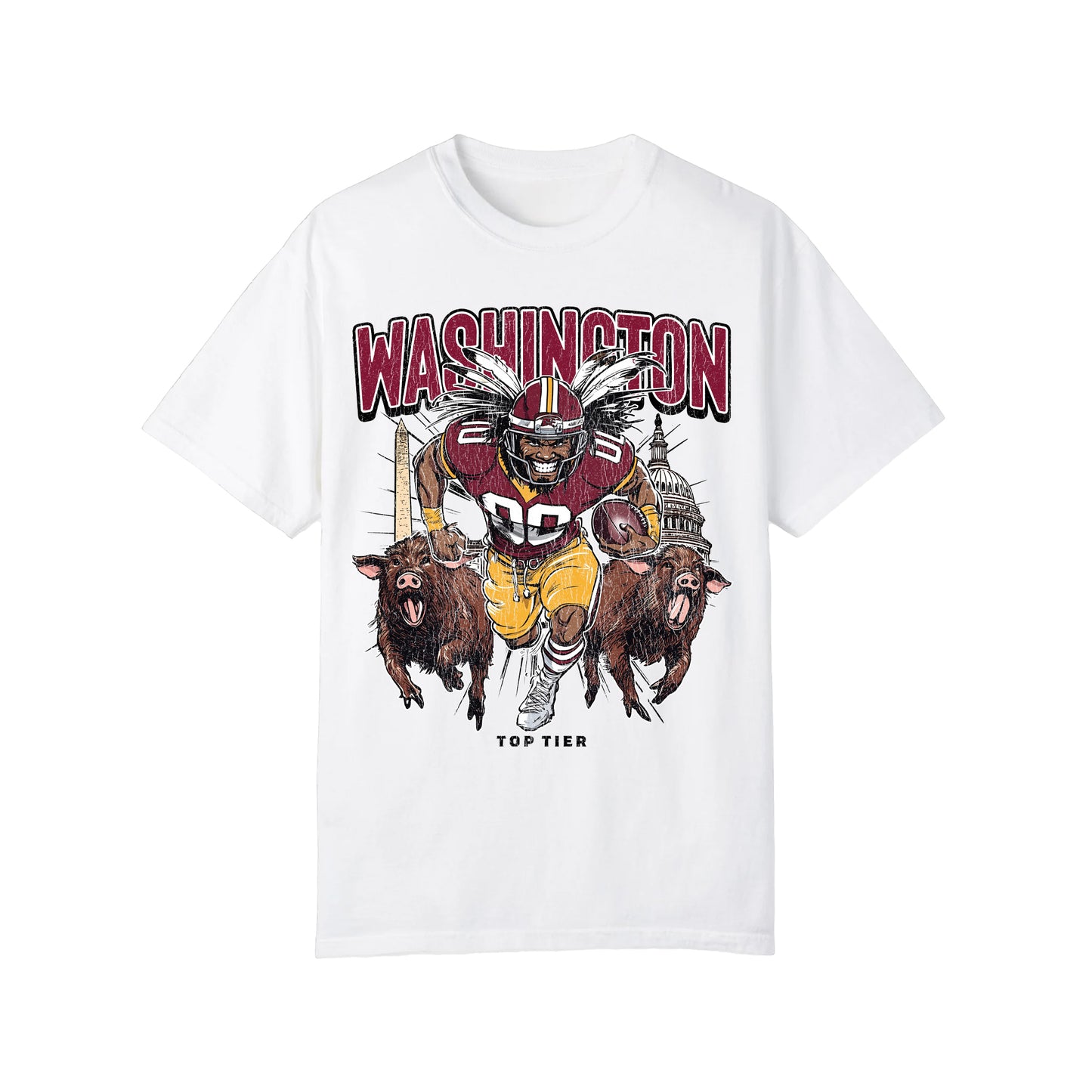 Washington DC Football White Tshirt TOP TIER. Premium Sports Apparel, T-shirts, Merch, Threads and Street