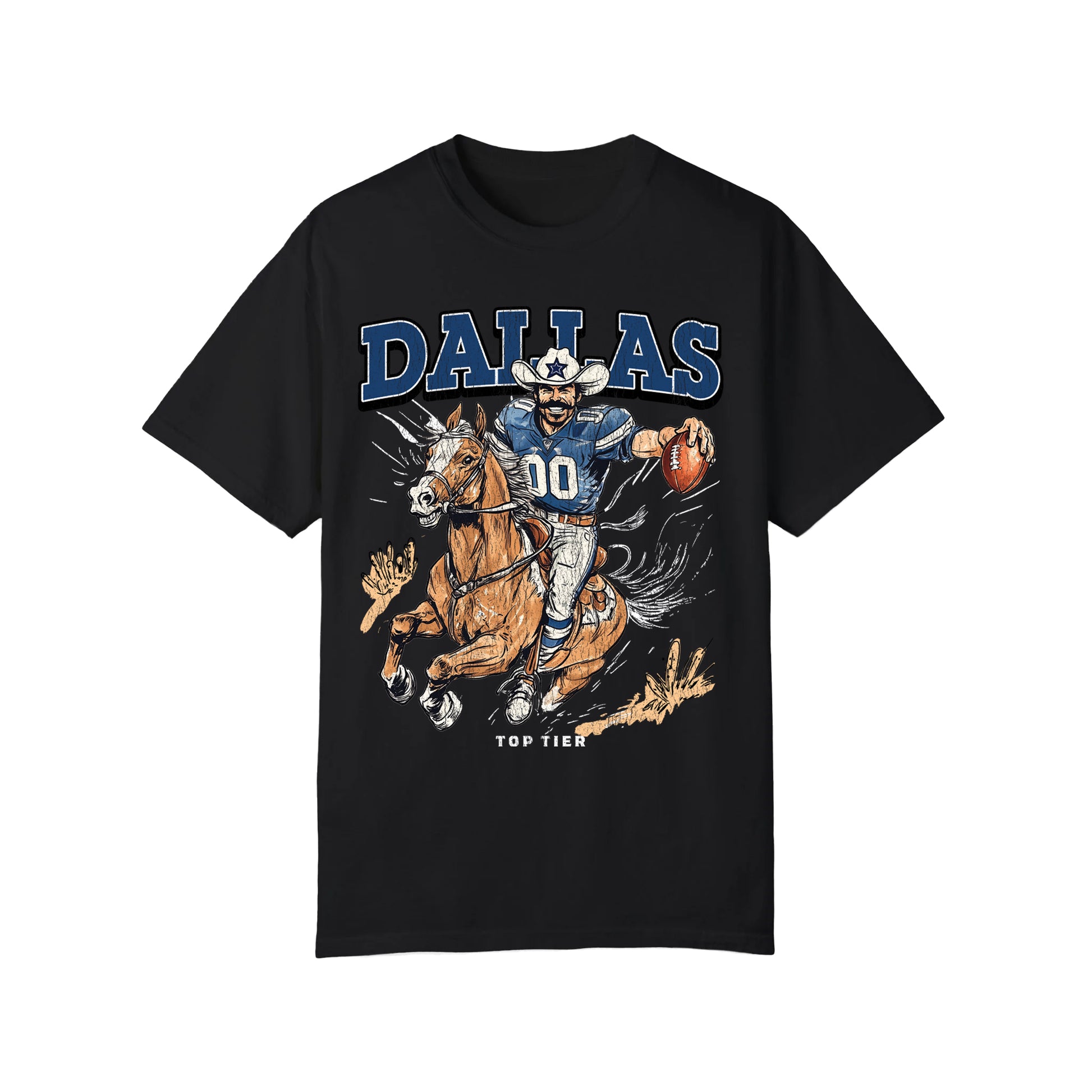 Dallas Football Black Tshirt TOP TIER. Premium Sports Apparel, T-shirts, Merch, Threads and Crewneck