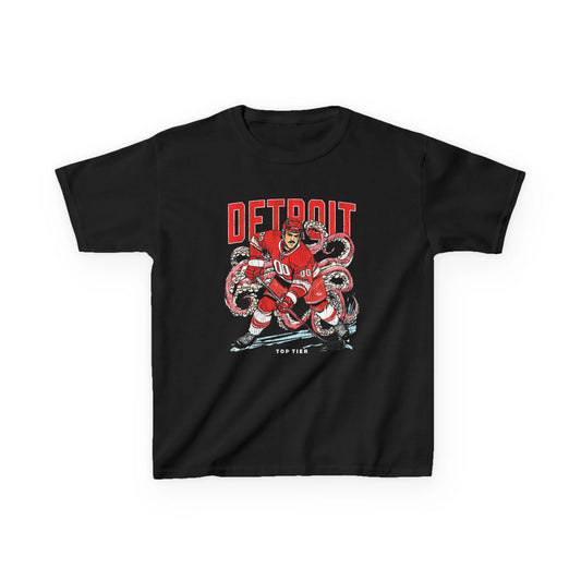 Detroit Hockey Black Kids Tshirt TOP TIER. Premium Sports Apparel, T-shirts, Merch, Threads and Street
