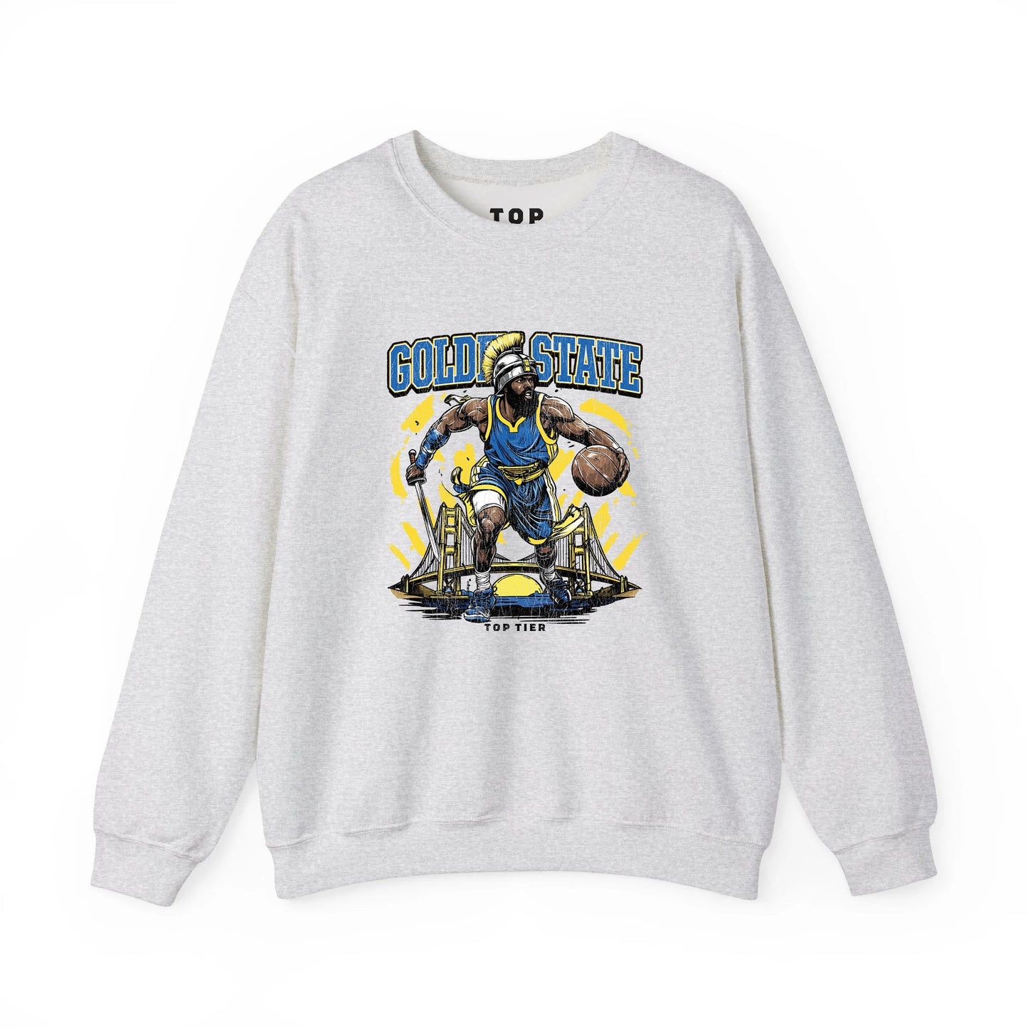 Golden State Basketball Ash Crewneck TOP TIER. Premium Sports Apparel, T-shirts, Merch, Threads and Street