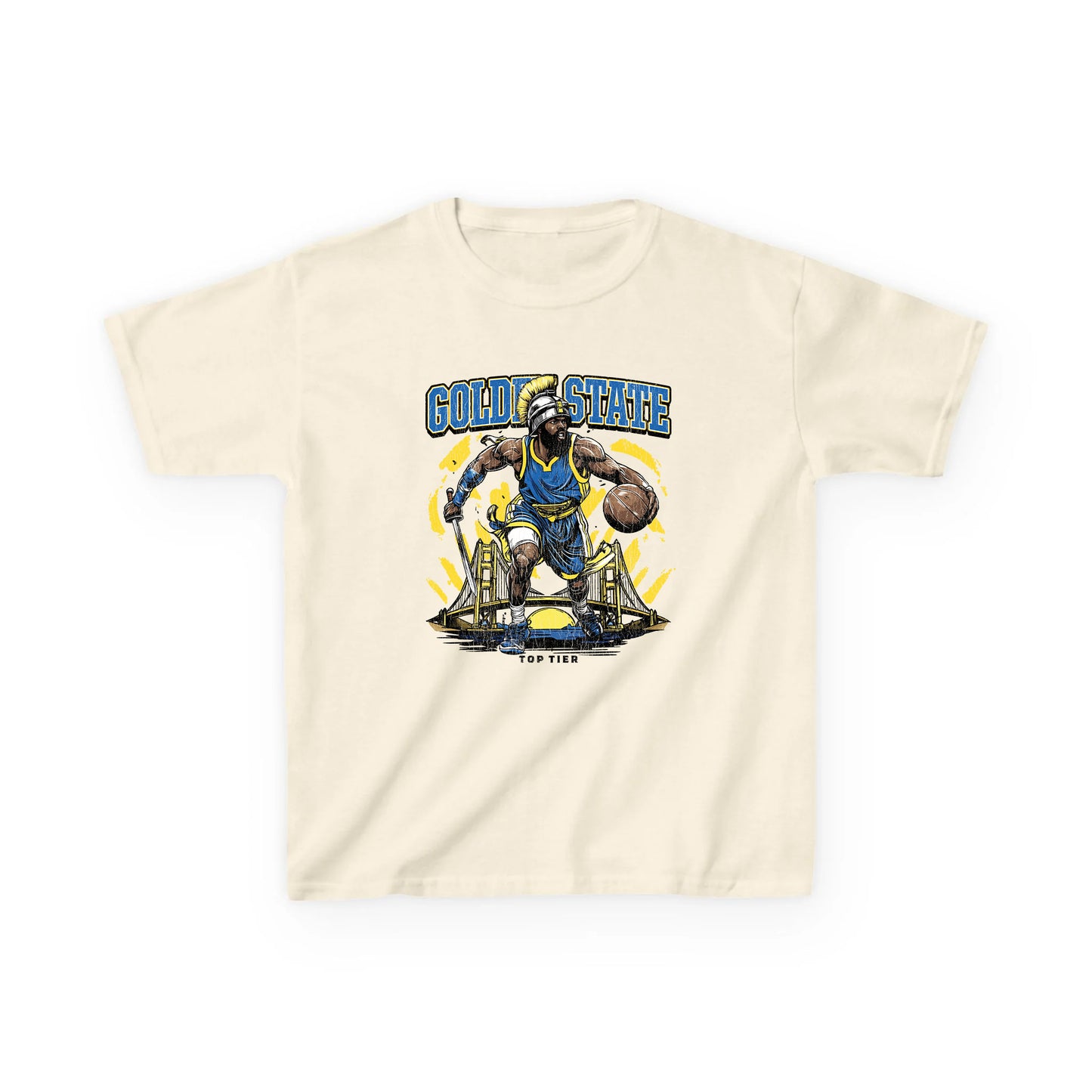 Golden State Basketball Natural Kids Tshirt TOP TIER. Premium Sports Apparel, T-shirts, Merch, Threads and Street