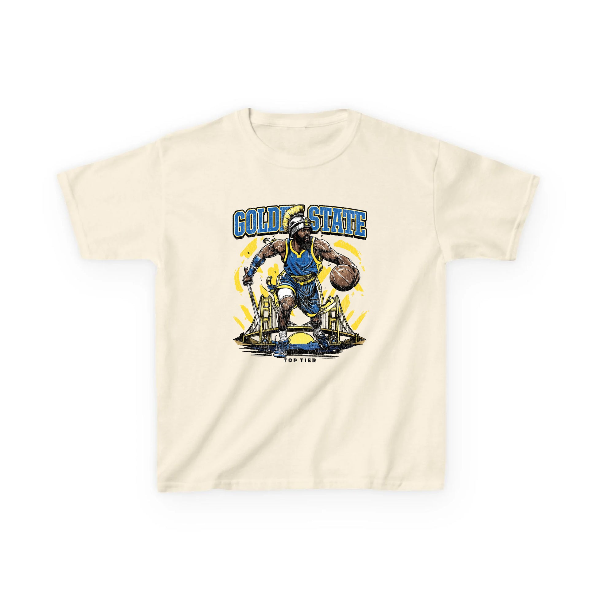 Golden State Basketball Natural Kids Tshirt TOP TIER. Premium Sports Apparel, T-shirts, Merch, Threads and Street