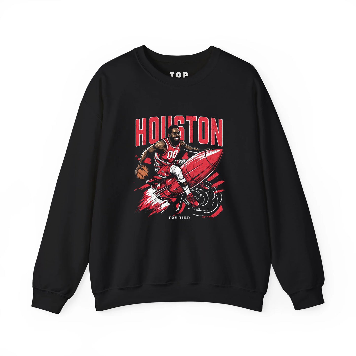 Houston Basketball Black Crewneck TOP TIER. Premium Sports Apparel, T-shirts, Merch, Threads and Street