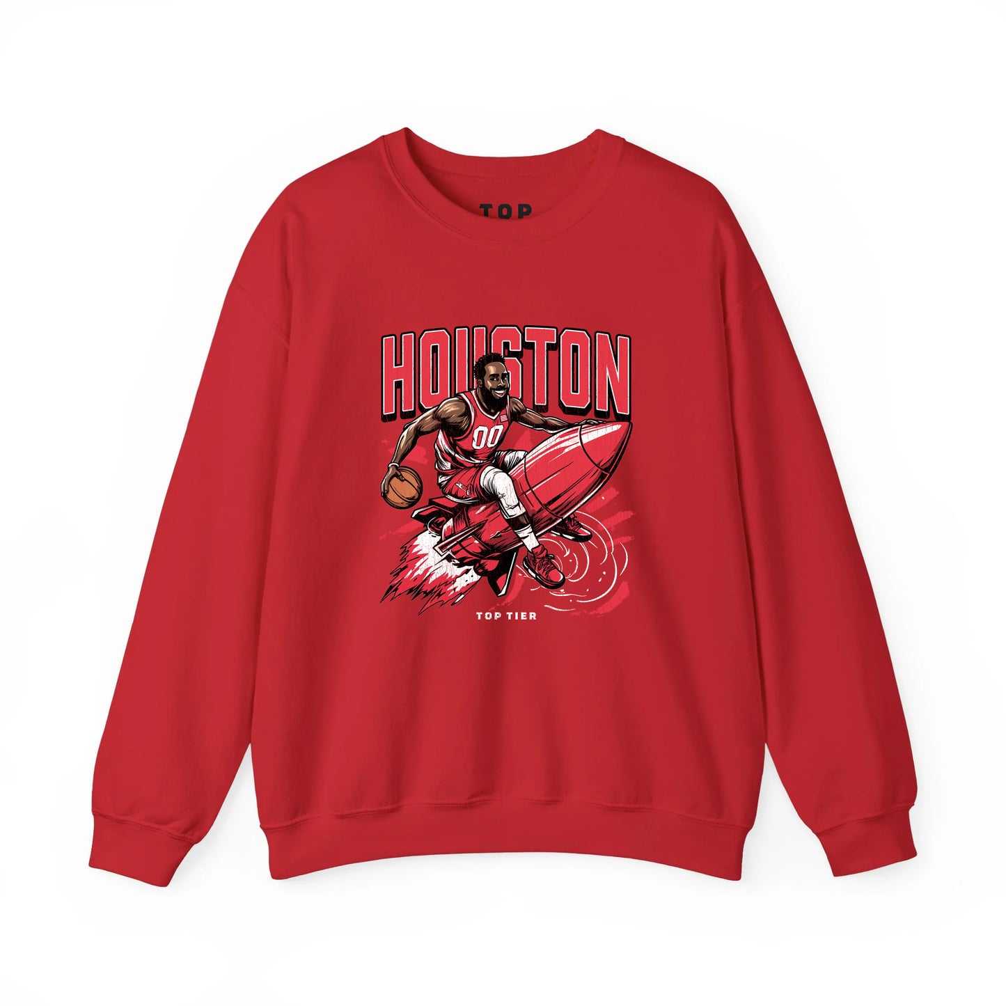 Houston Basketball Red Crewneck TOP TIER. Premium Sports Apparel, T-shirts, Merch, Threads and Street