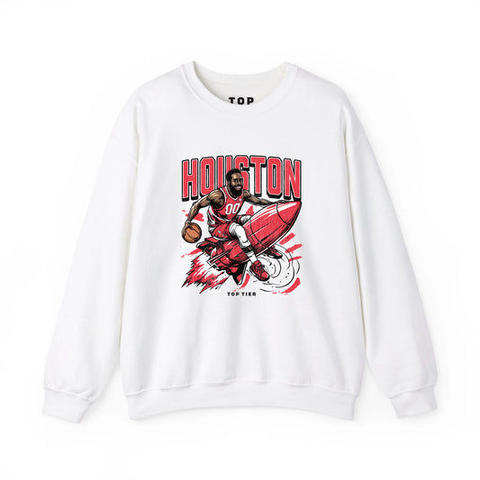Houston Basketball White Crewneck TOP TIER. Premium Sports Apparel, T-shirts, Merch, Threads and Street
