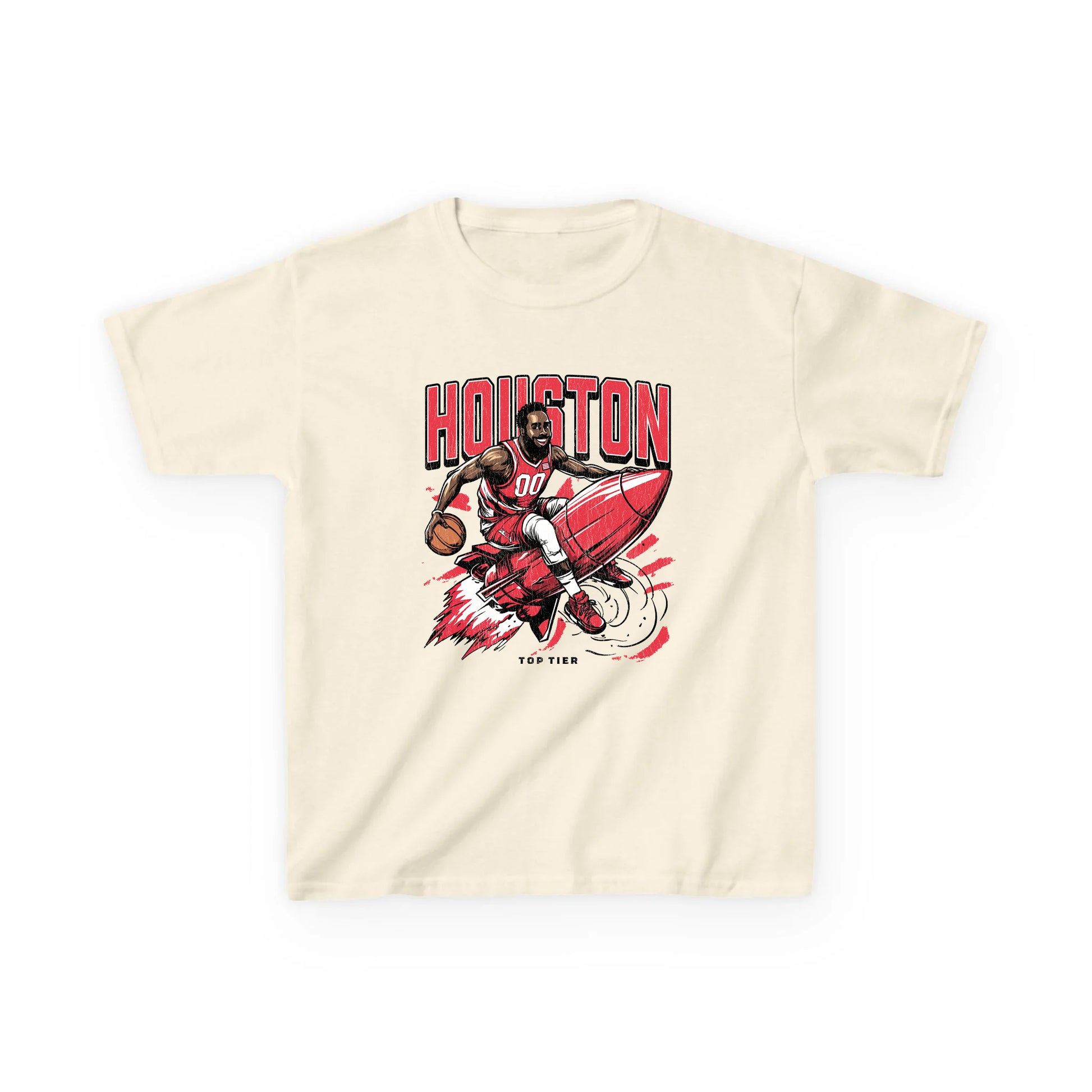 Houston Basketball Natural Kids Tshirt TOP TIER. Premium Sports Apparel, T-shirts, Merch, Threads and Street