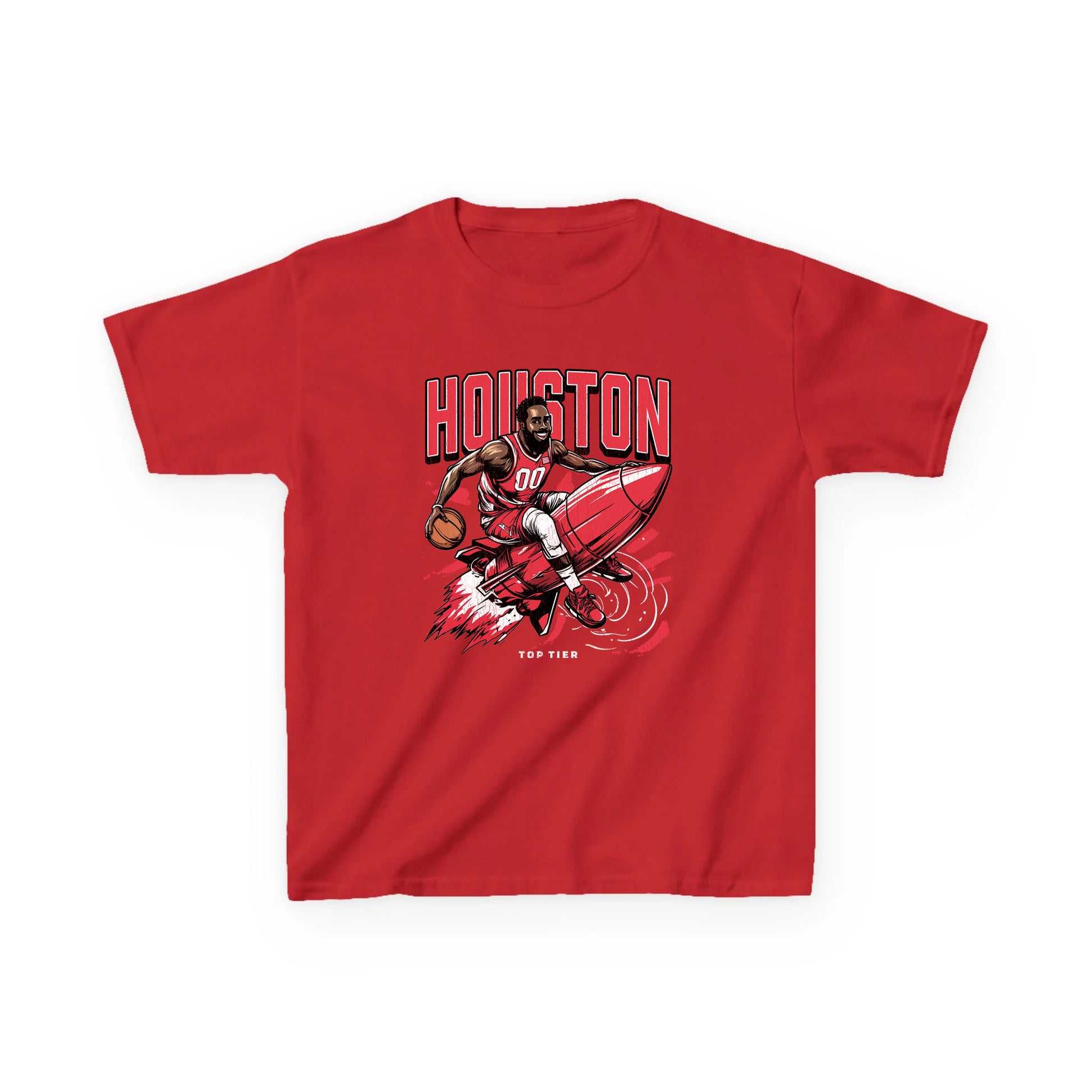 Houston Basketball Red Kids Tshirt TOP TIER. Premium Sports Apparel, T-shirts, Merch, Threads and Street