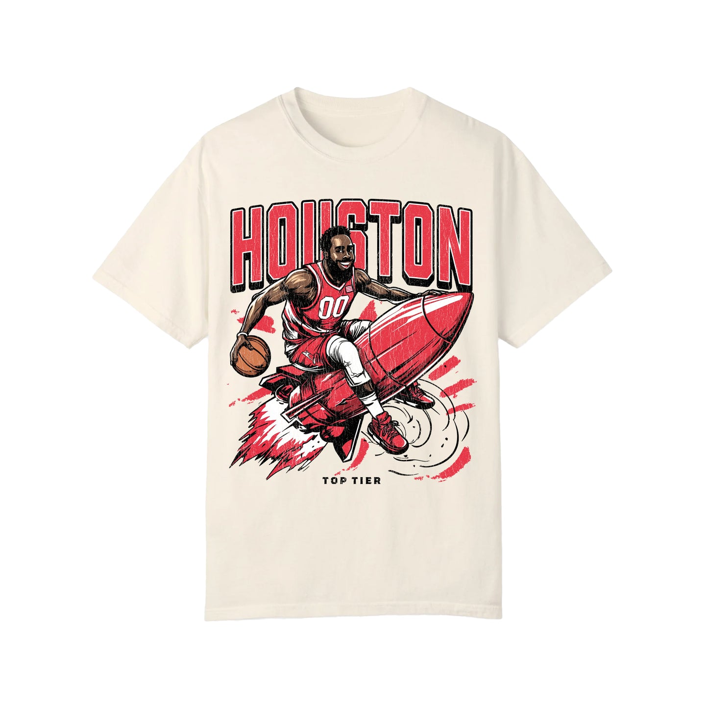 Houston Basketball Ivory Tshirt TOP TIER. Premium Sports Apparel, T-shirts, Merch, Threads and Street
