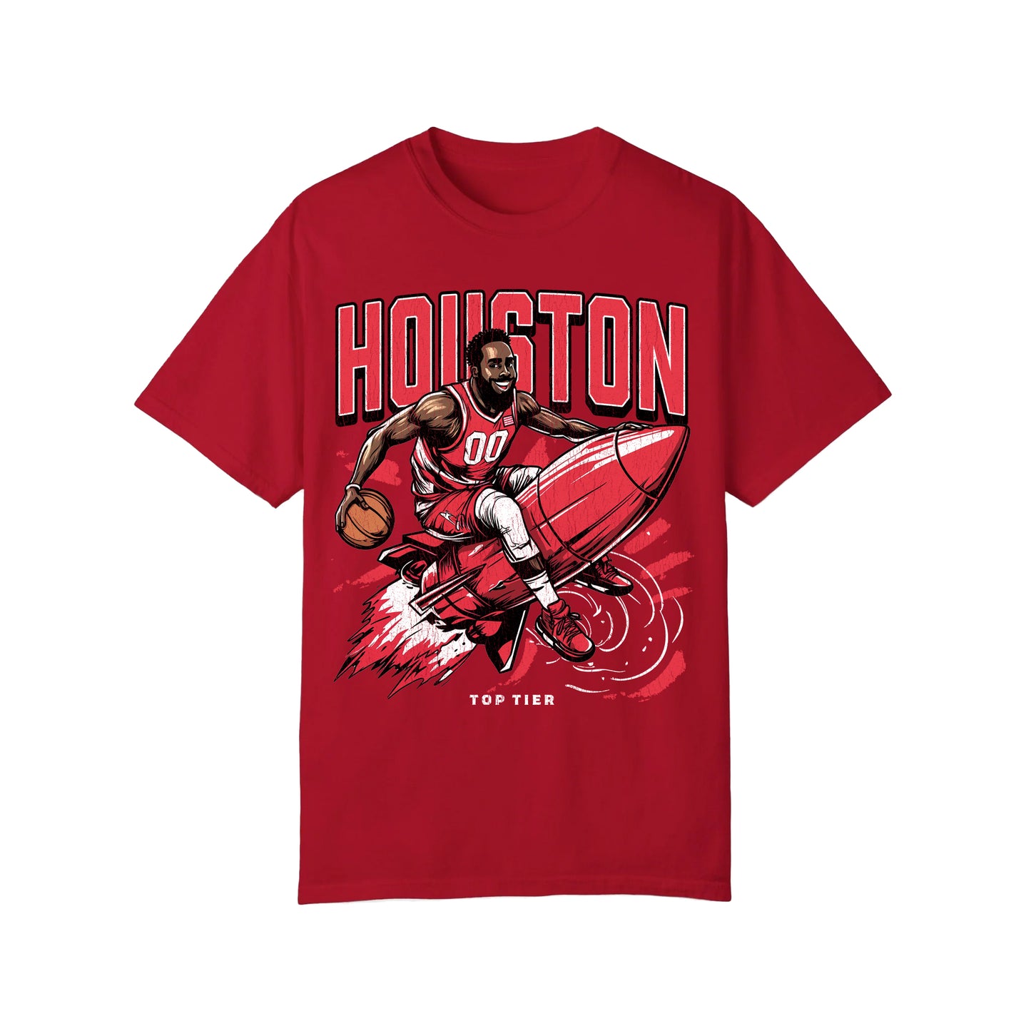 Houston Basketball Red Tshirt TOP TIER. Premium Sports Apparel, T-shirts, Merch, Threads and Street