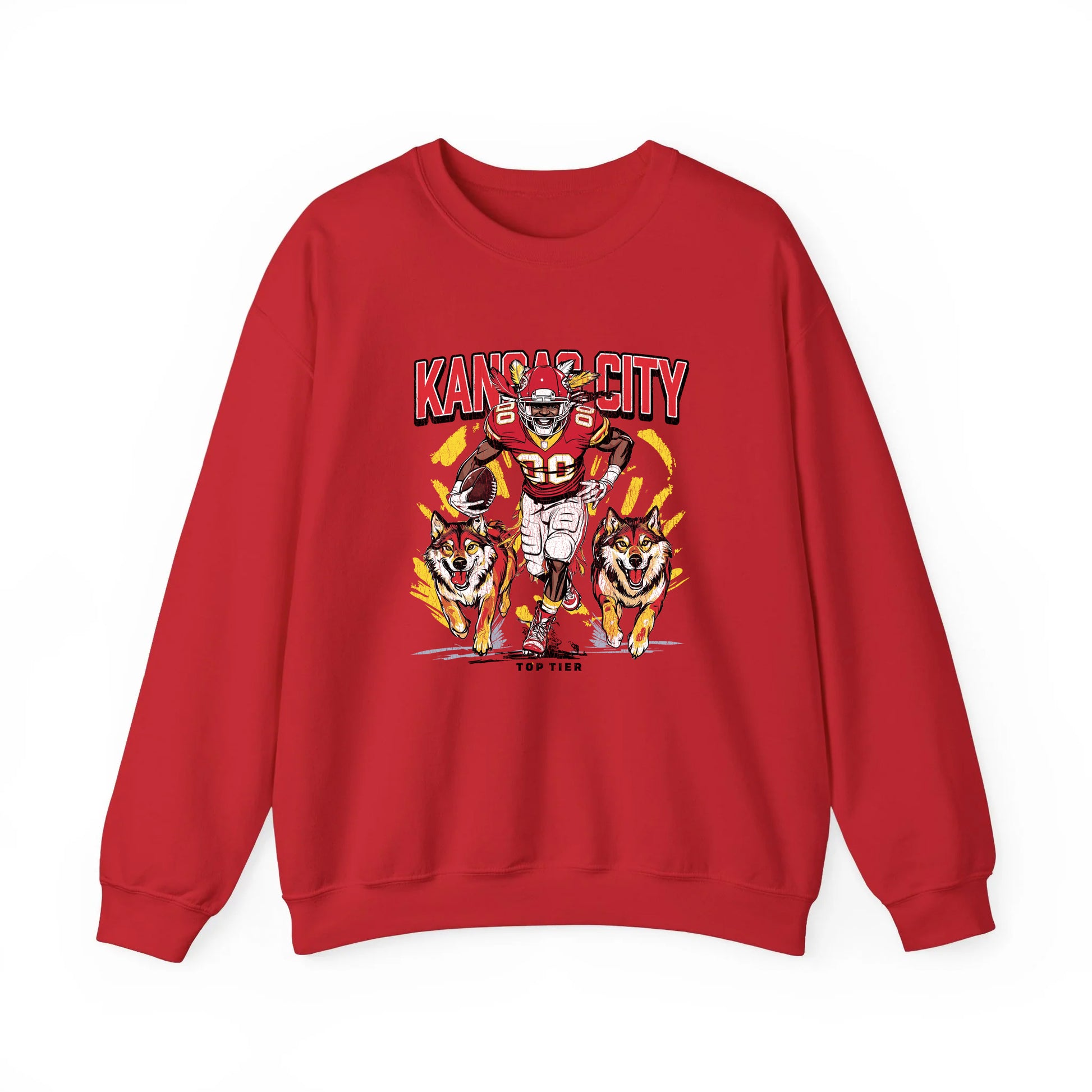 Kansas City Red Crewneck Tshirt TOP TIER. Premium Sports Apparel, T-shirts, Merch, Threads and Street