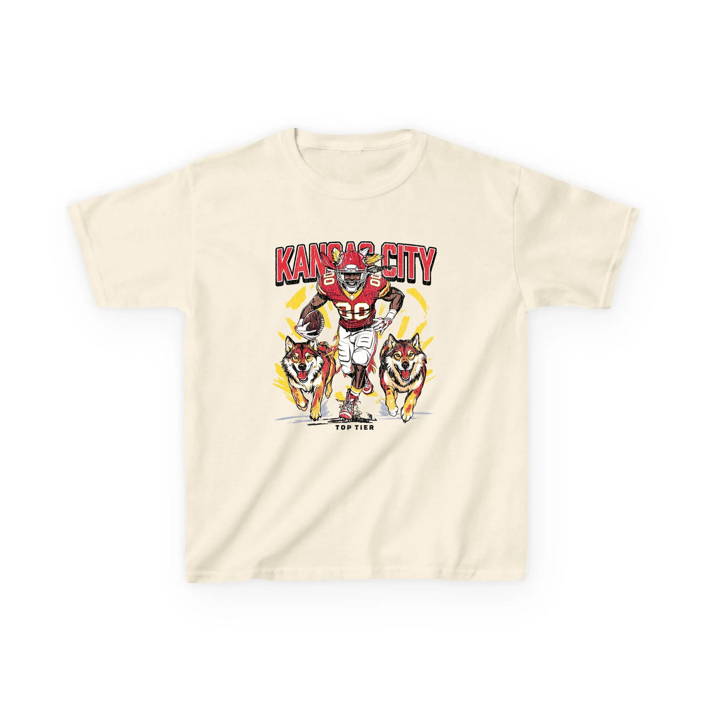 Kansas City Kids Natural Tshirt TOP TIER. Premium Sports Apparel, T-shirts, Merch, Threads and Street