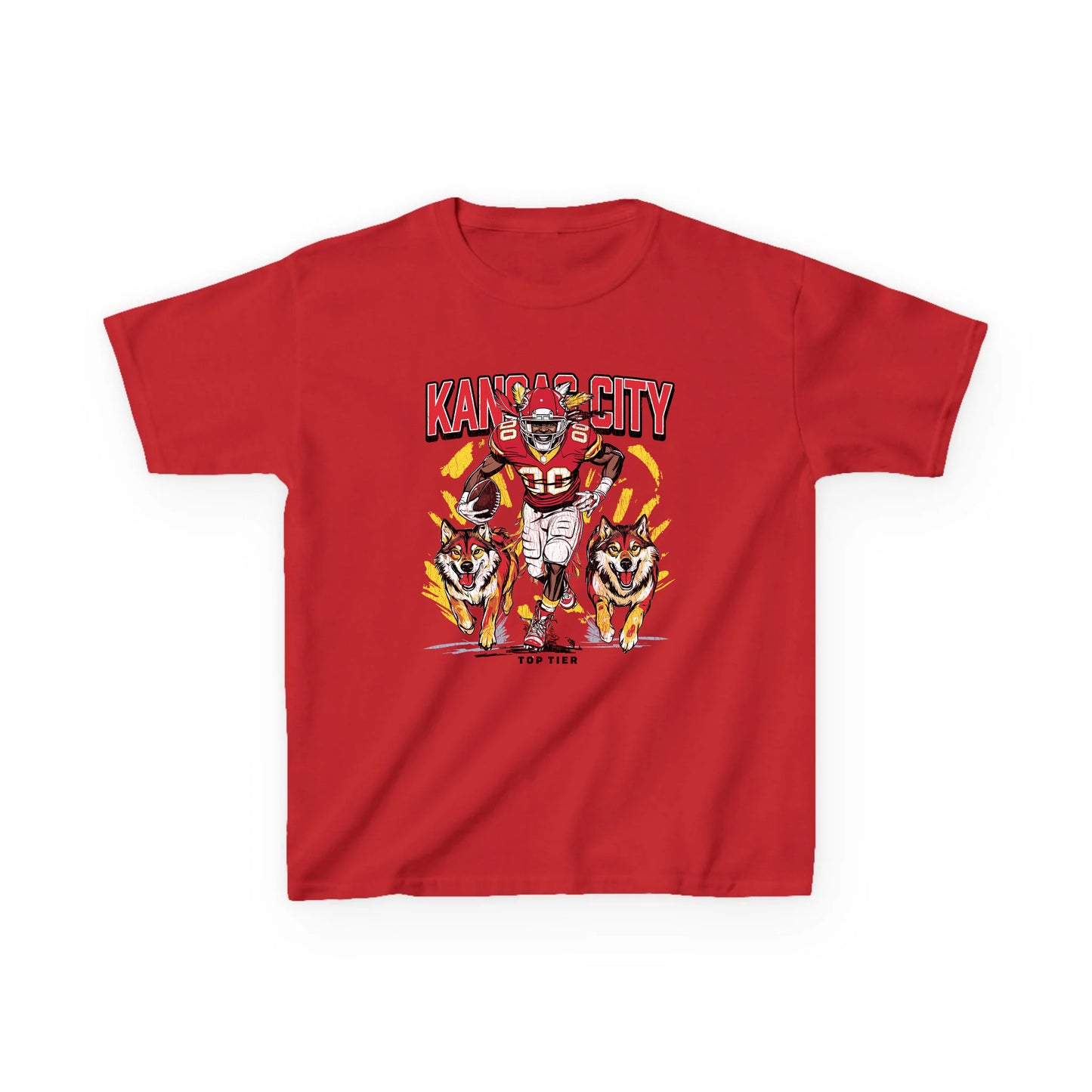Kansas City Kids Red Tshirt TOP TIER. Premium Sports Apparel, T-shirts, Merch, Threads and Street
