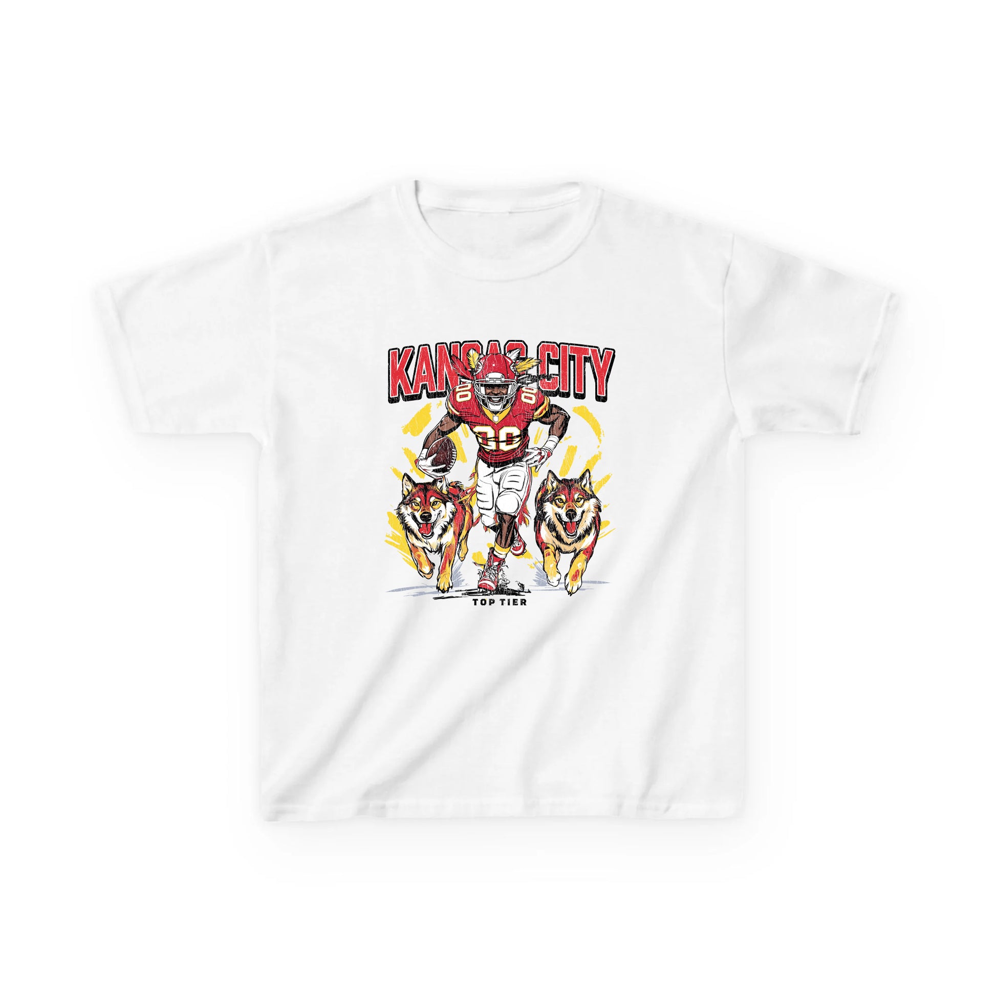 Kansas City Kids White Tshirt TOP TIER. Premium Sports Apparel, T-shirts, Merch, Threads and Street
