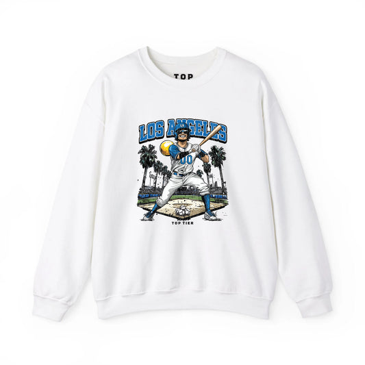 Los Angeles Baseball White Crewneck TOP TIER. Premium Sports Apparel, T-shirts, Merch, Threads and Street