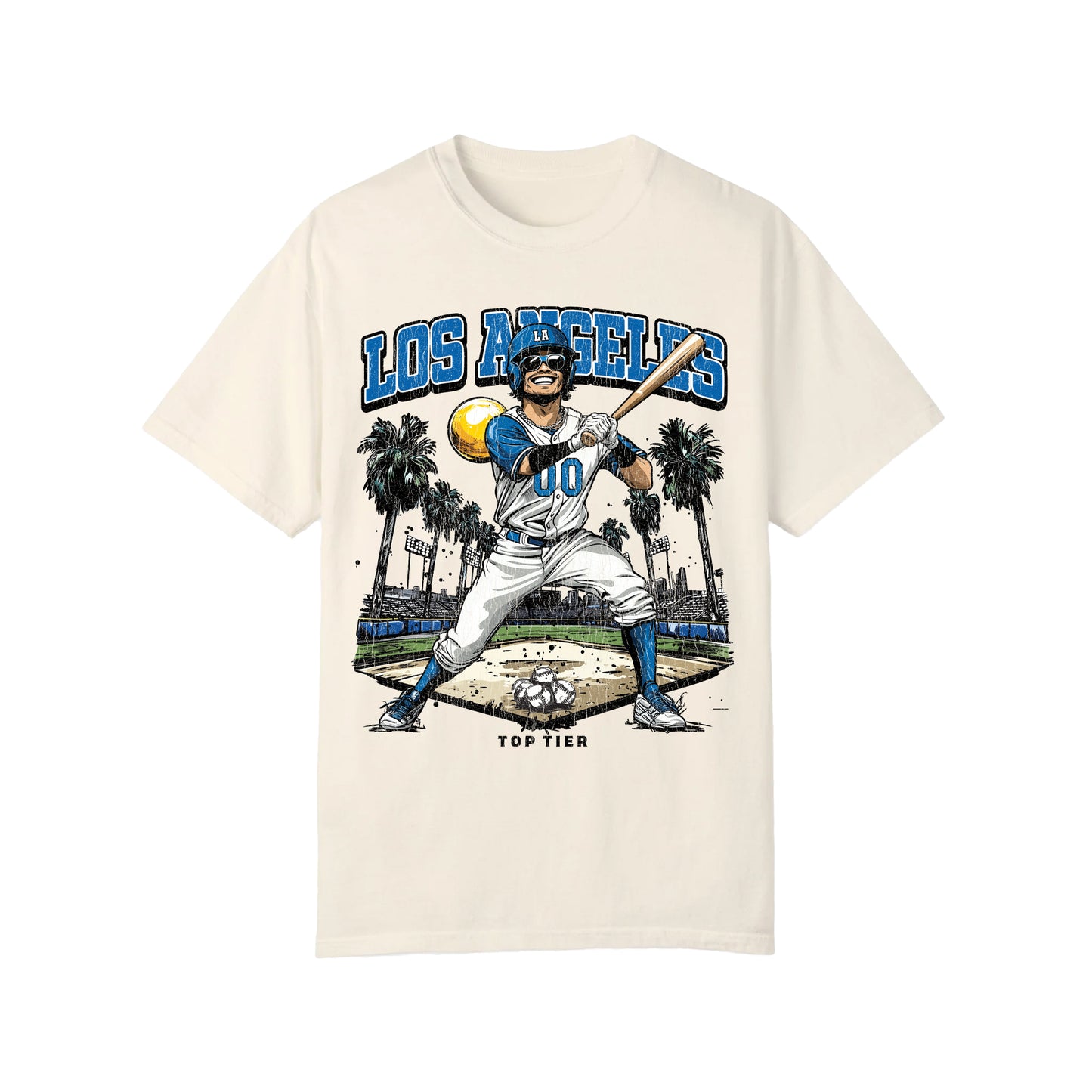 Los Angeles Baseball Ivory Tshirt TOP TIER. Premium Sports Apparel, T-shirts, Merch, Threads and Street