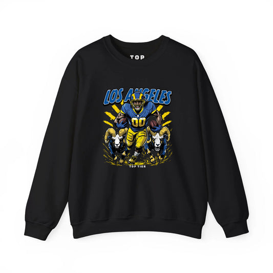 Los Angeles Football Crewneck Black Tshirt TOP TIER. Premium Sports Apparel, T-shirts, Merch, Threads and Street