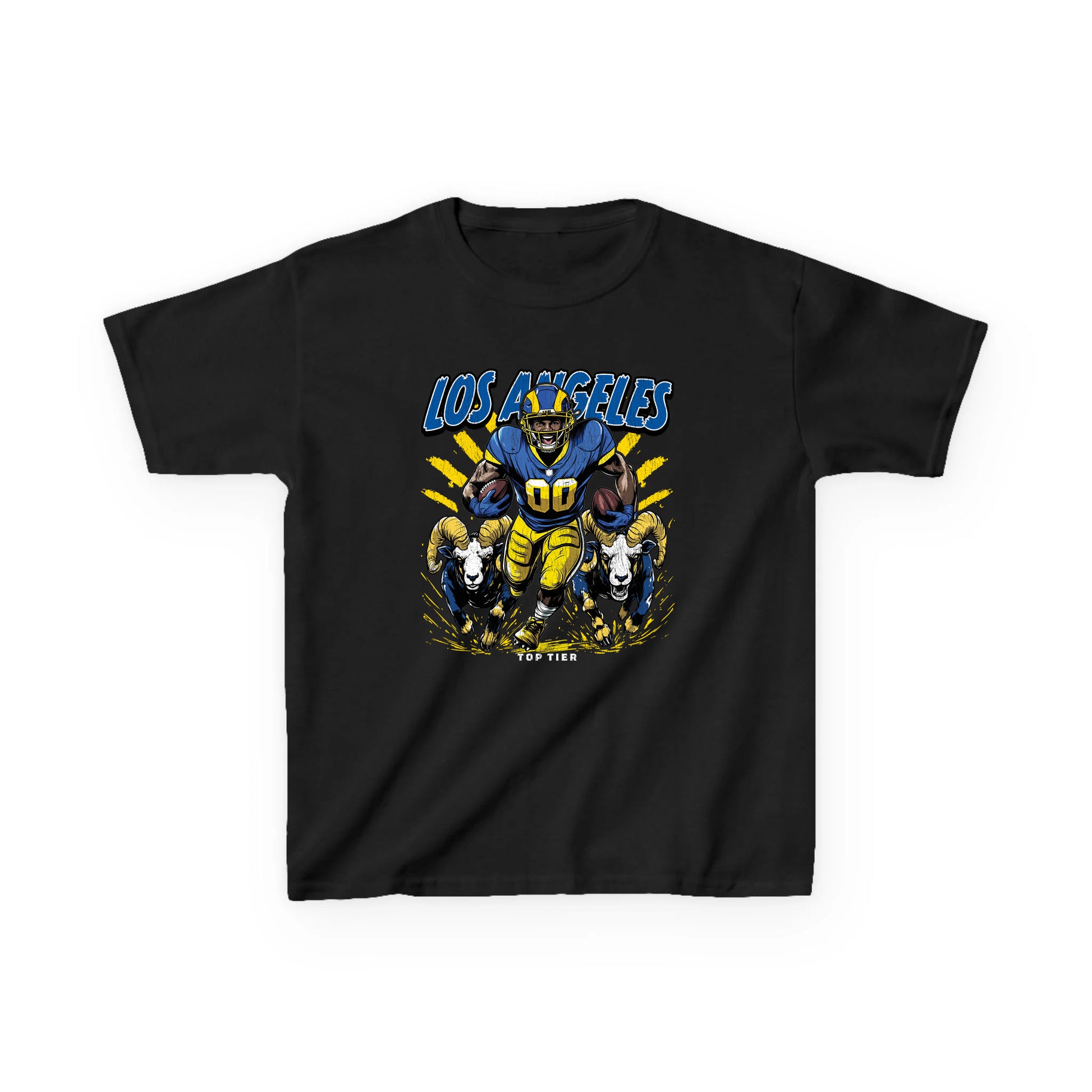 Los Angeles Football Kids Black Tshirt TOP TIER. Premium Sports Apparel, T-shirts, Merch, Threads and Street