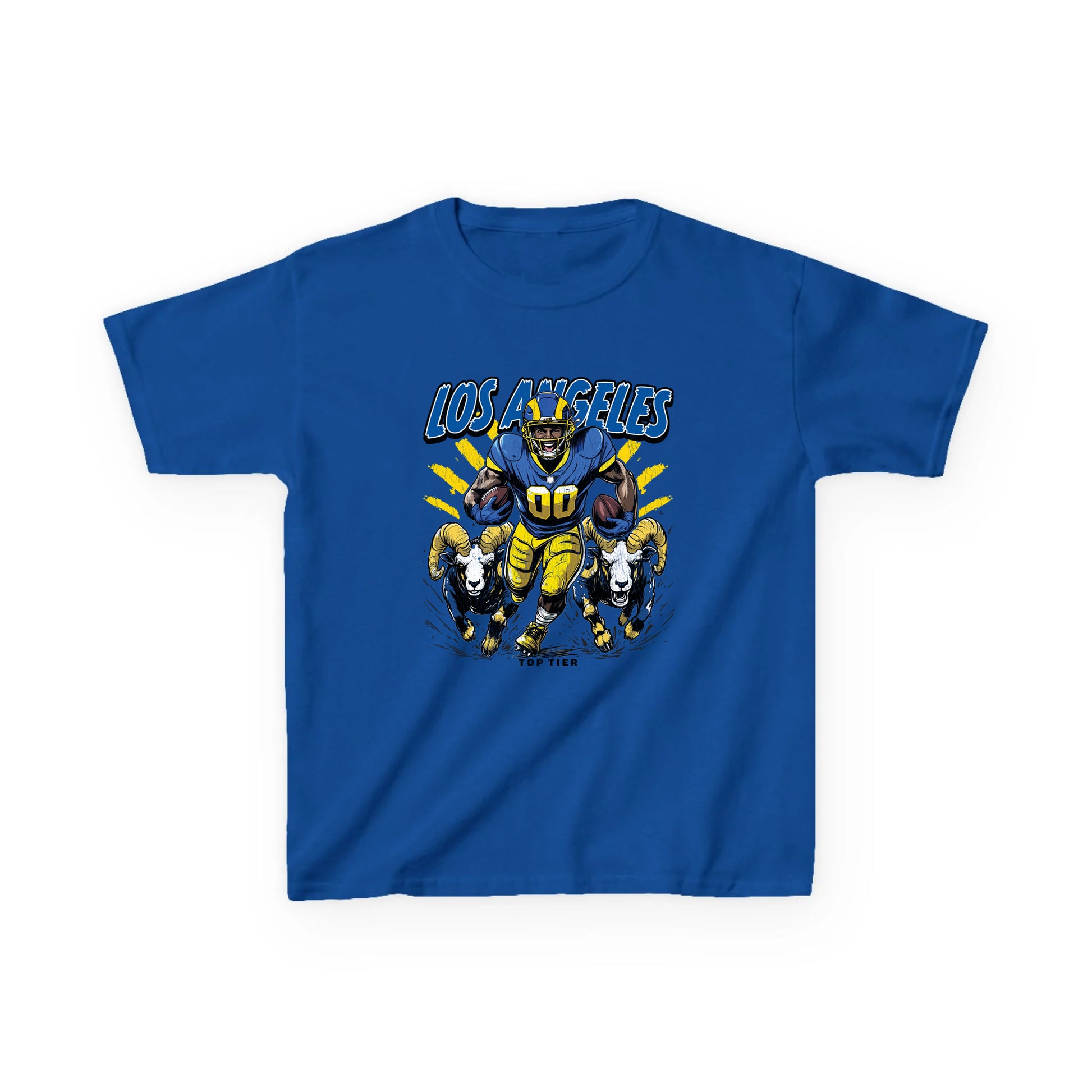 Los Angeles Football Kids Blue Tshirt TOP TIER. Premium Sports Apparel, T-shirts, Merch, Threads and Street