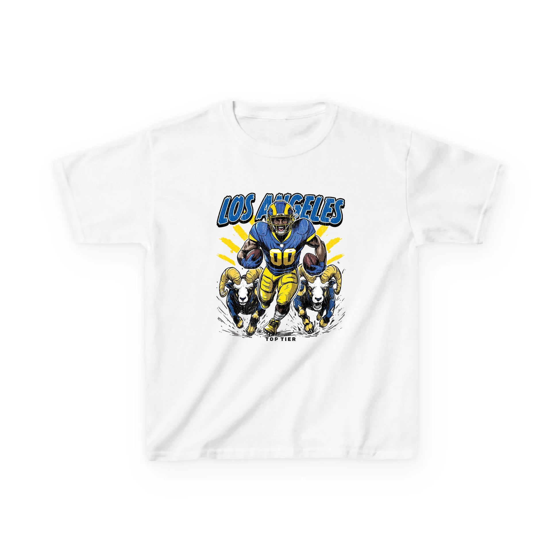 Los Angeles Football Kids White Tshirt TOP TIER. Premium Sports Apparel, T-shirts, Merch, Threads and Street