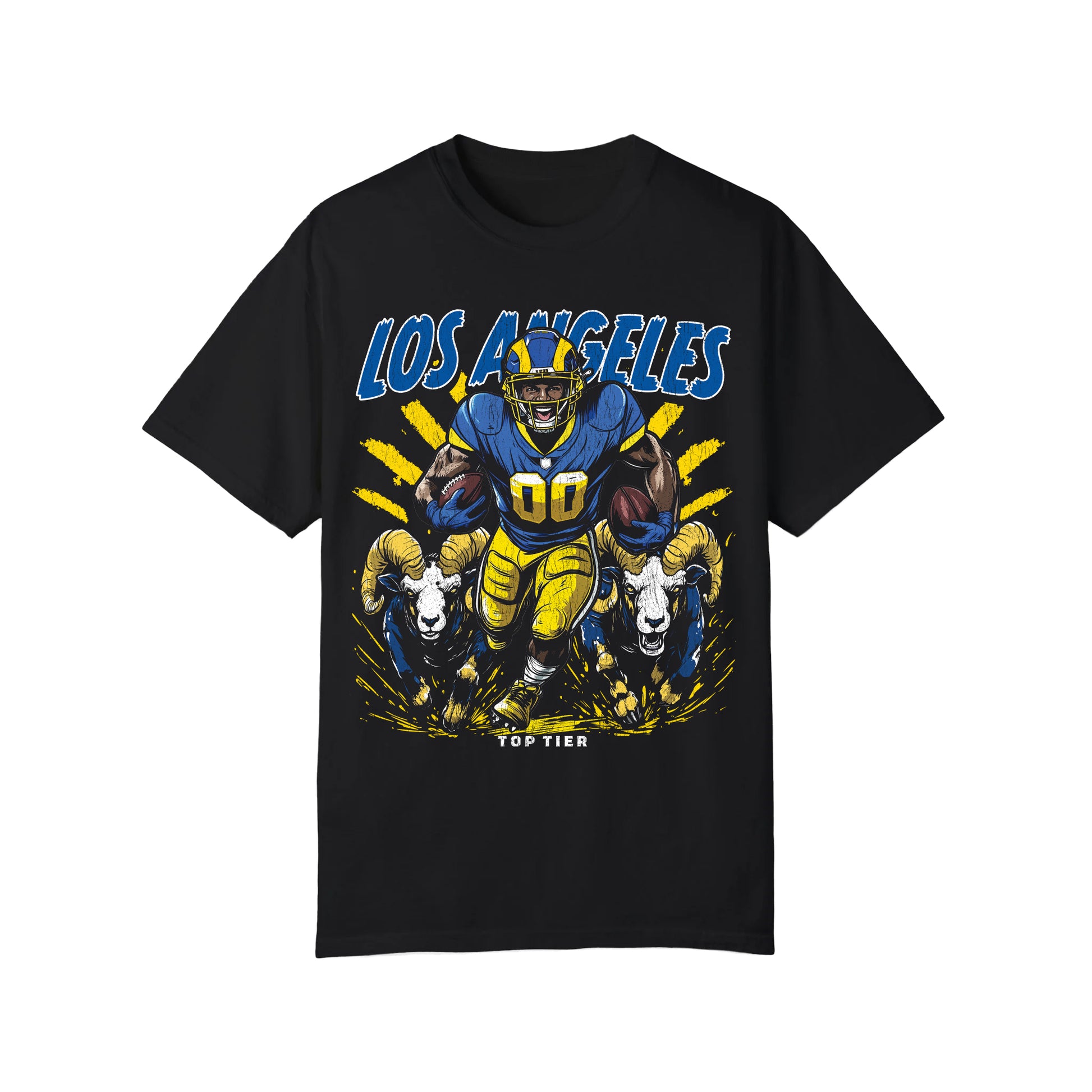 Los Angeles Football Black Tshirt TOP TIER. Premium Sports Apparel, T-shirts, Merch, Threads and Street