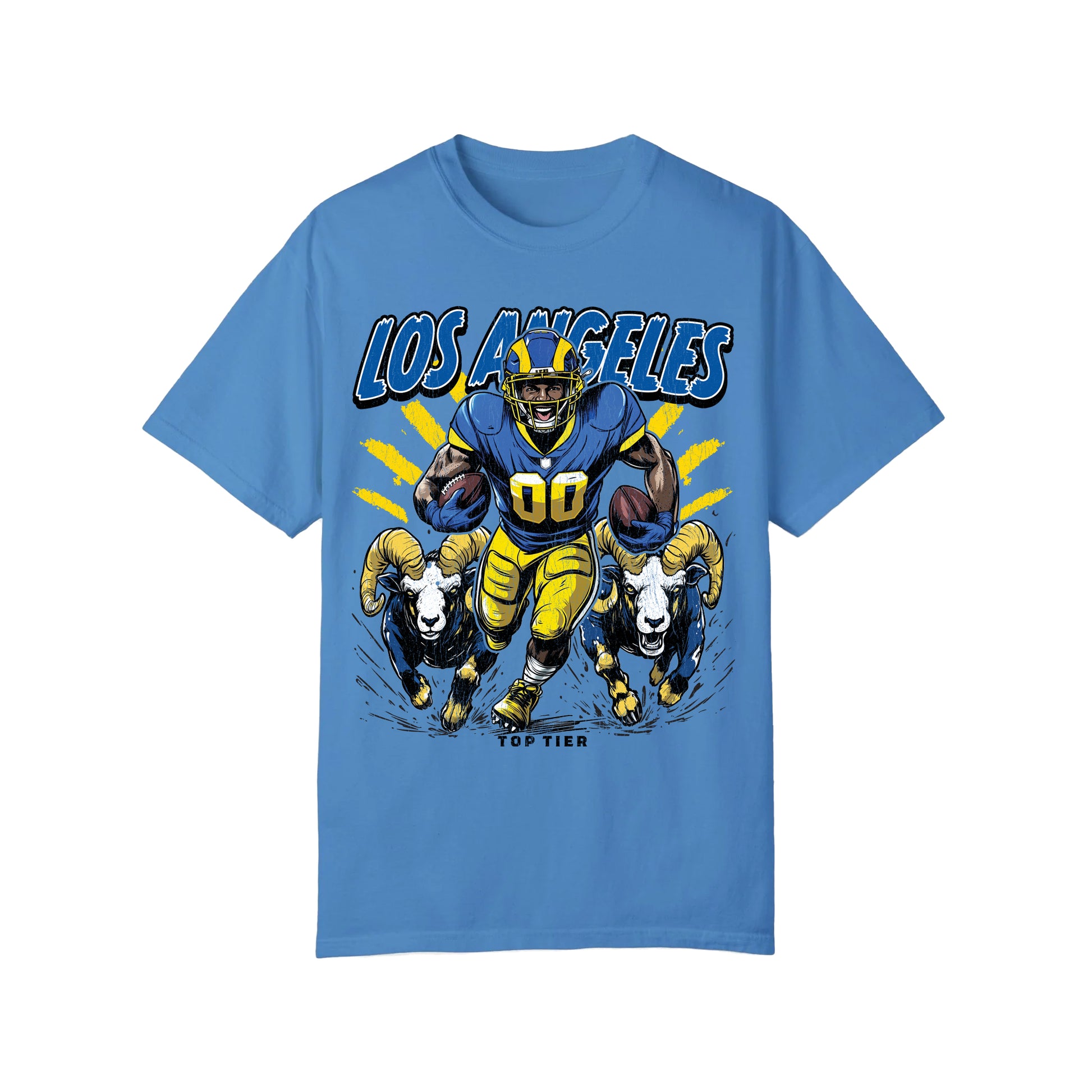 Los Angeles Football Blue Tshirt TOP TIER. Premium Sports Apparel, T-shirts, Merch, Threads and Street