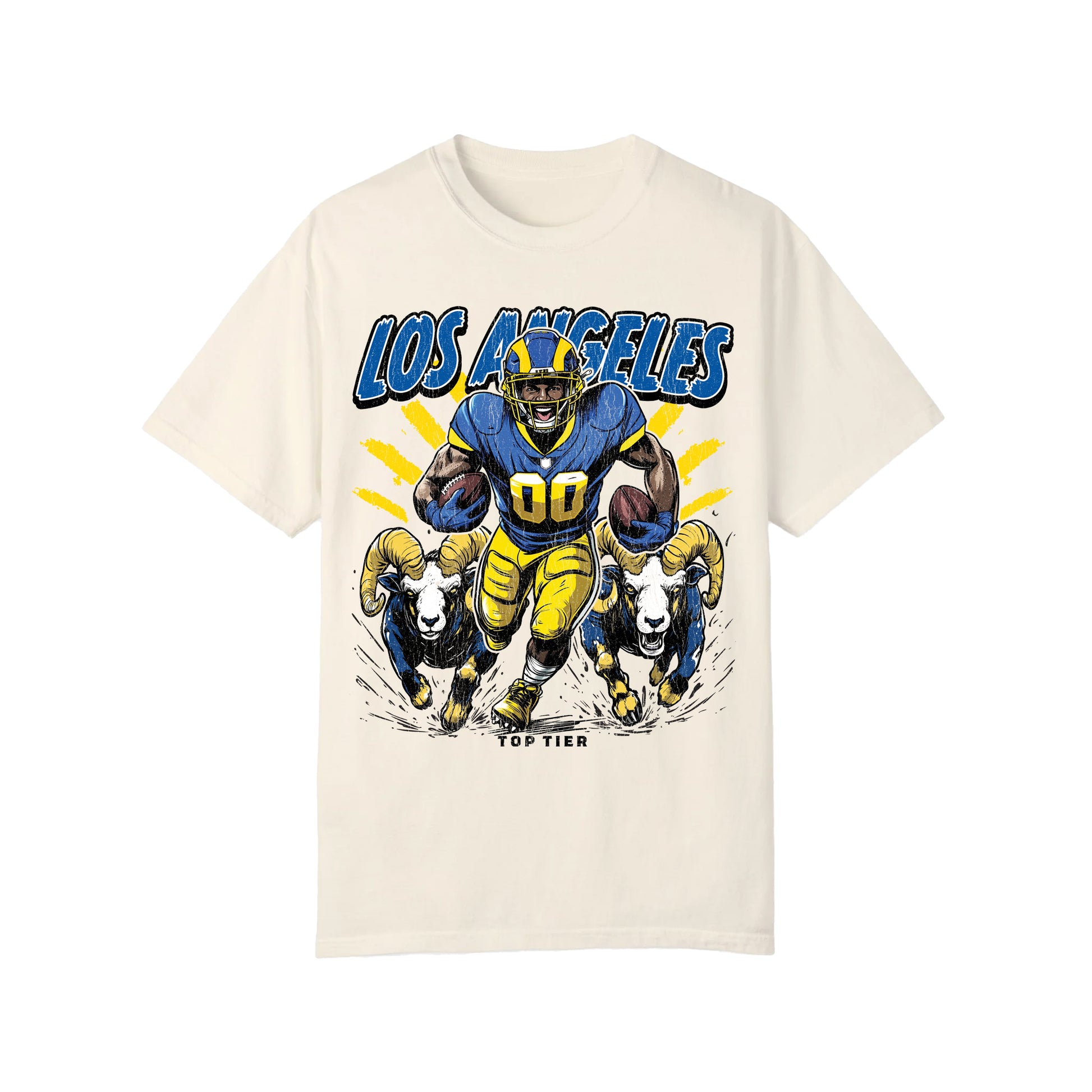 Los Angeles Football Ivory Tshirt TOP TIER. Premium Sports Apparel, T-shirts, Merch, Threads and Street
