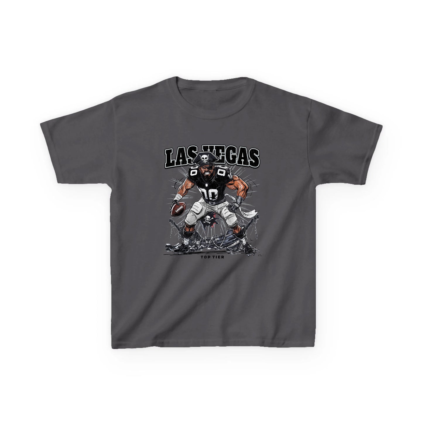 Las Vegas Football Carcoal Kids Tshirt TOP TIER. Premium Sports Apparel, T-shirts, Merch, Threads and Street