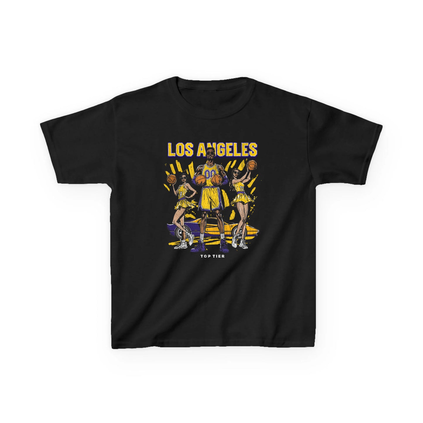 Los Angeles Basketball Black Kids Tshirt TOP TIER. Premium Sports Apparel, T-shirts, Merch, Threads and Street