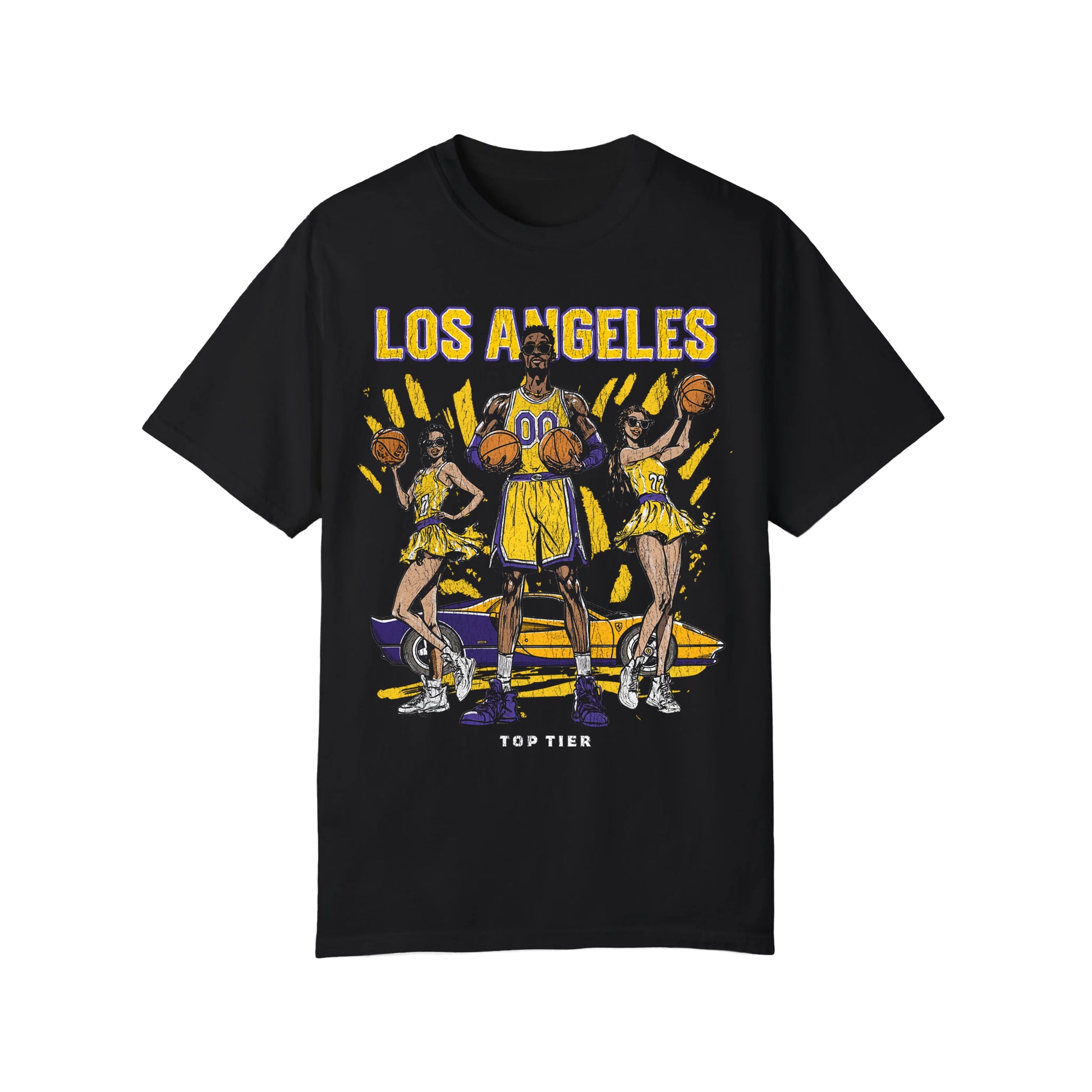 Los Angeles Basketball Black Tshirt TOP TIER. Premium Sports Apparel, T-shirts, Merch, Threads and Crewneck