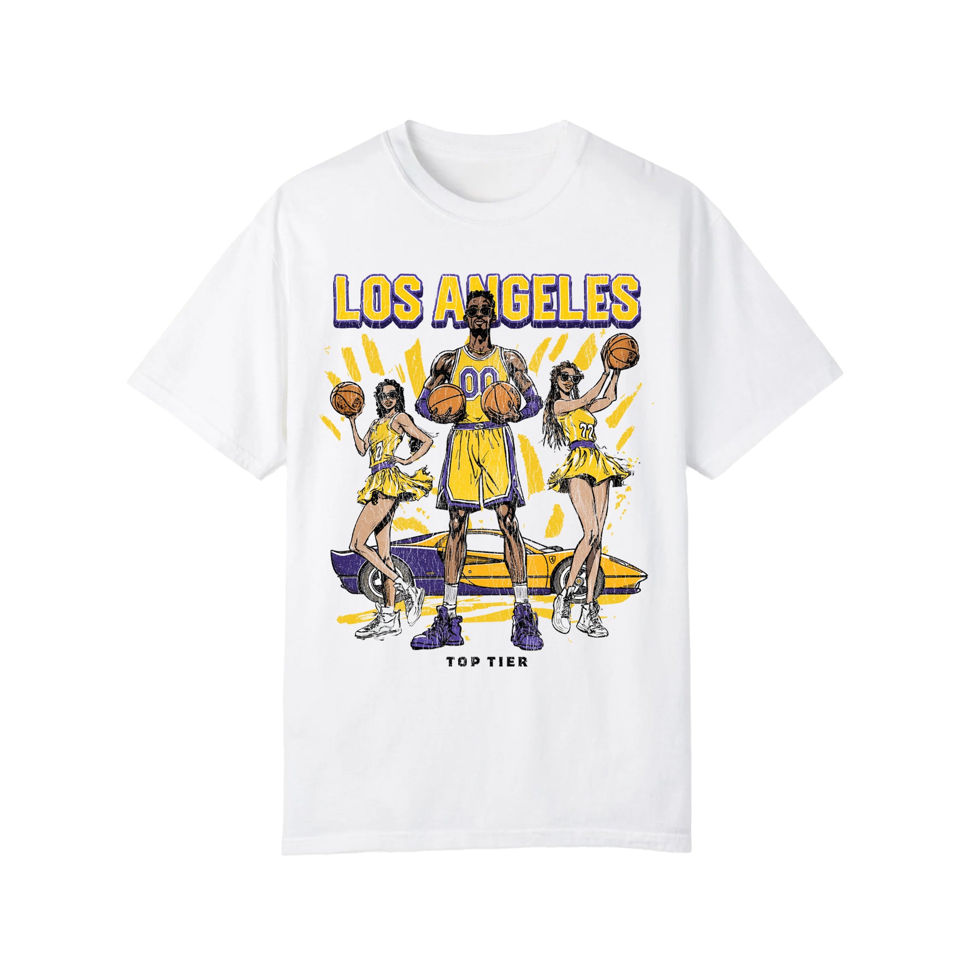 Los Angeles Basketball White Tshirt TOP TIER. Premium Sports Apparel, T-shirts, Merch, Threads and Crewneck