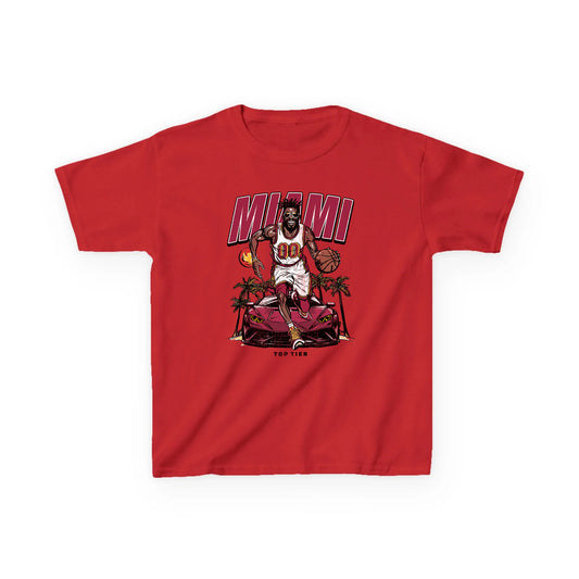 Miami Basketball Red Kids Tshirt TOP TIER. Premium Sports Apparel, T-shirts, Merch, Threads and Street
